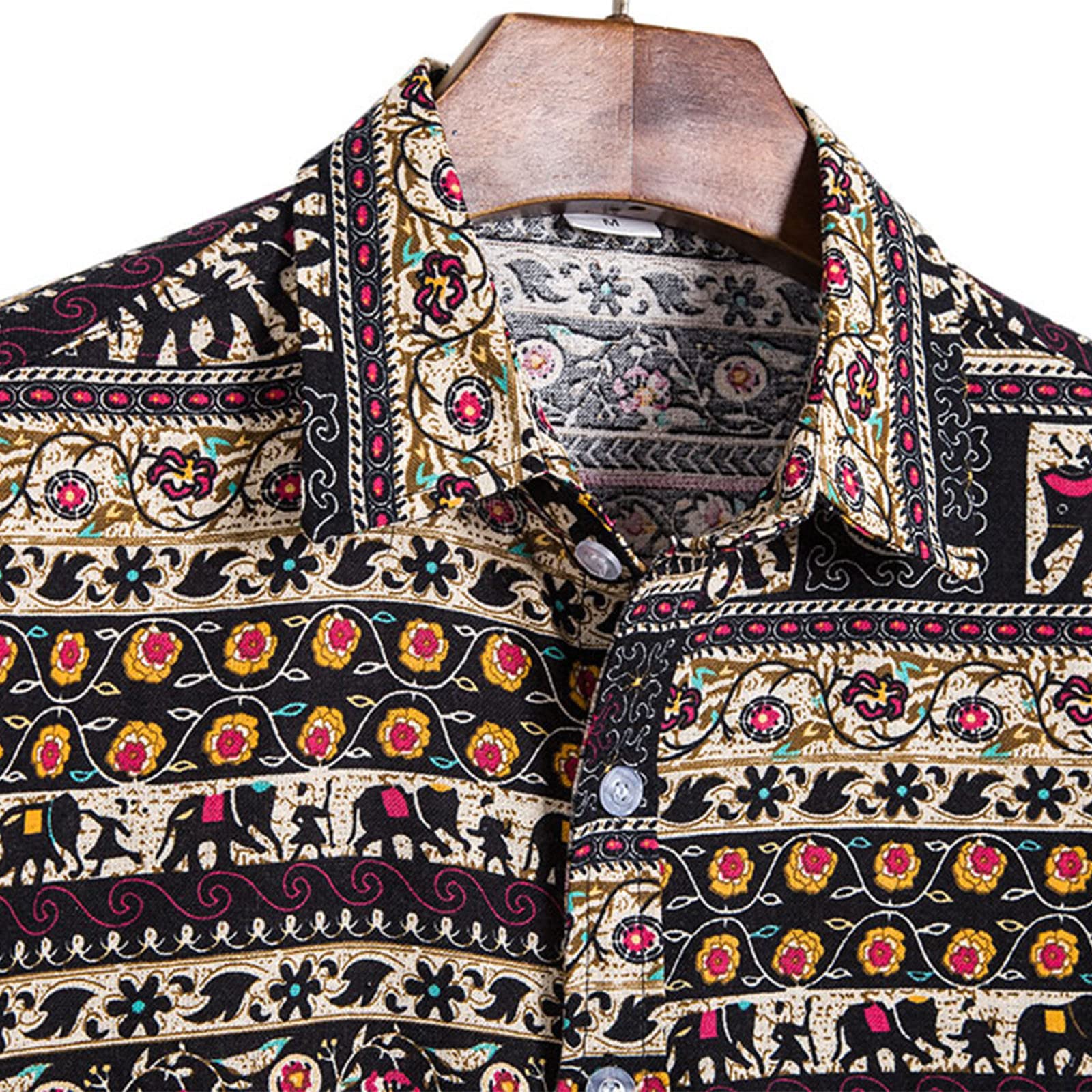 Singular AG Hawaiihemd Palmen Herren XXL Braun Kurzarm