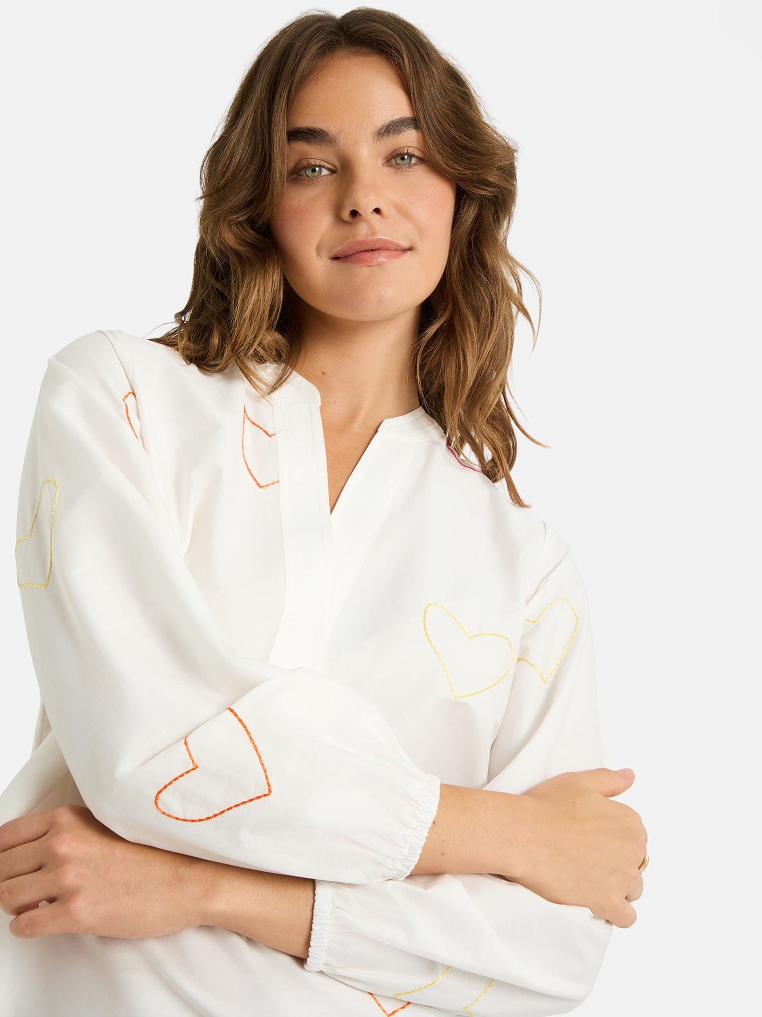 Lieblingsstück EnricaL Bluse white Herz Baumwolle