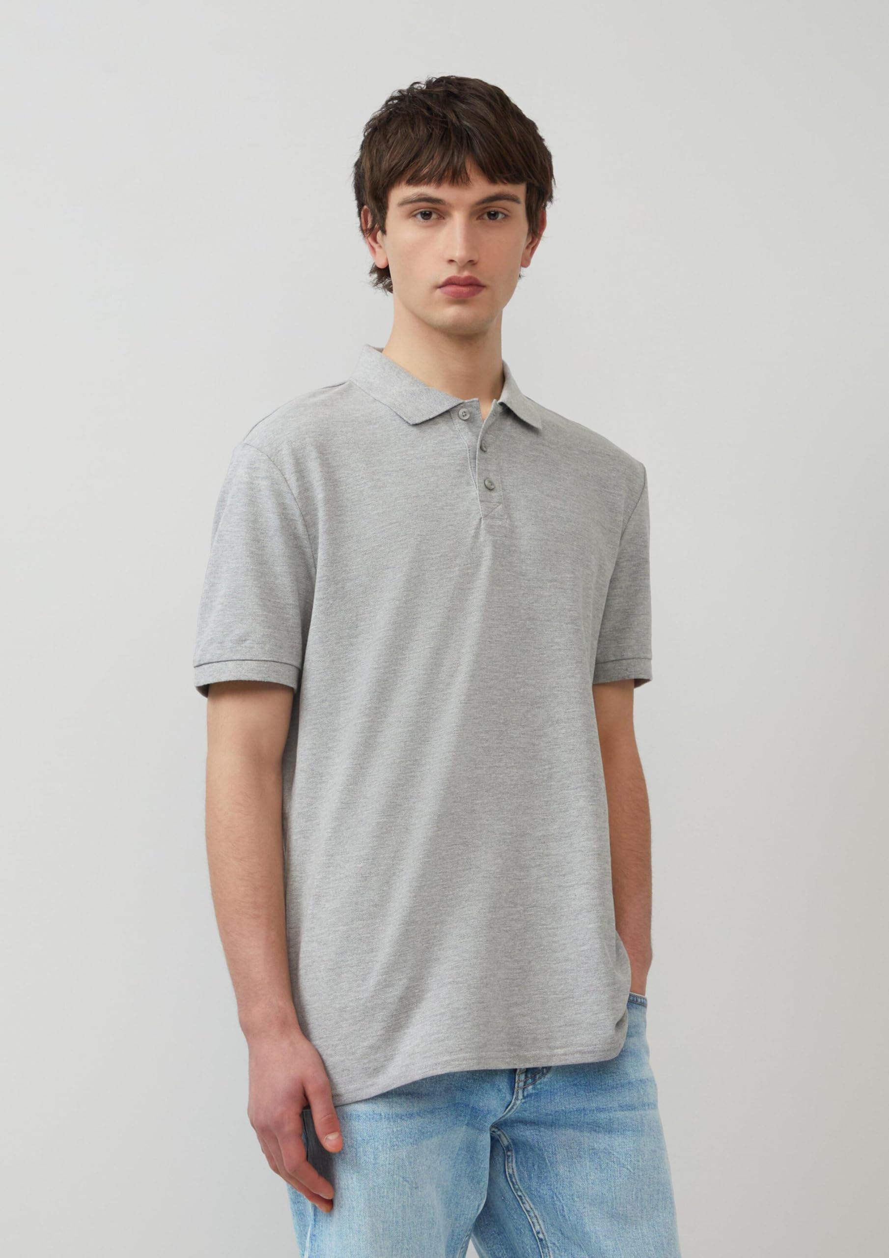 s.Oliver QS 2165559 Polo Shirt L Grau Meliert