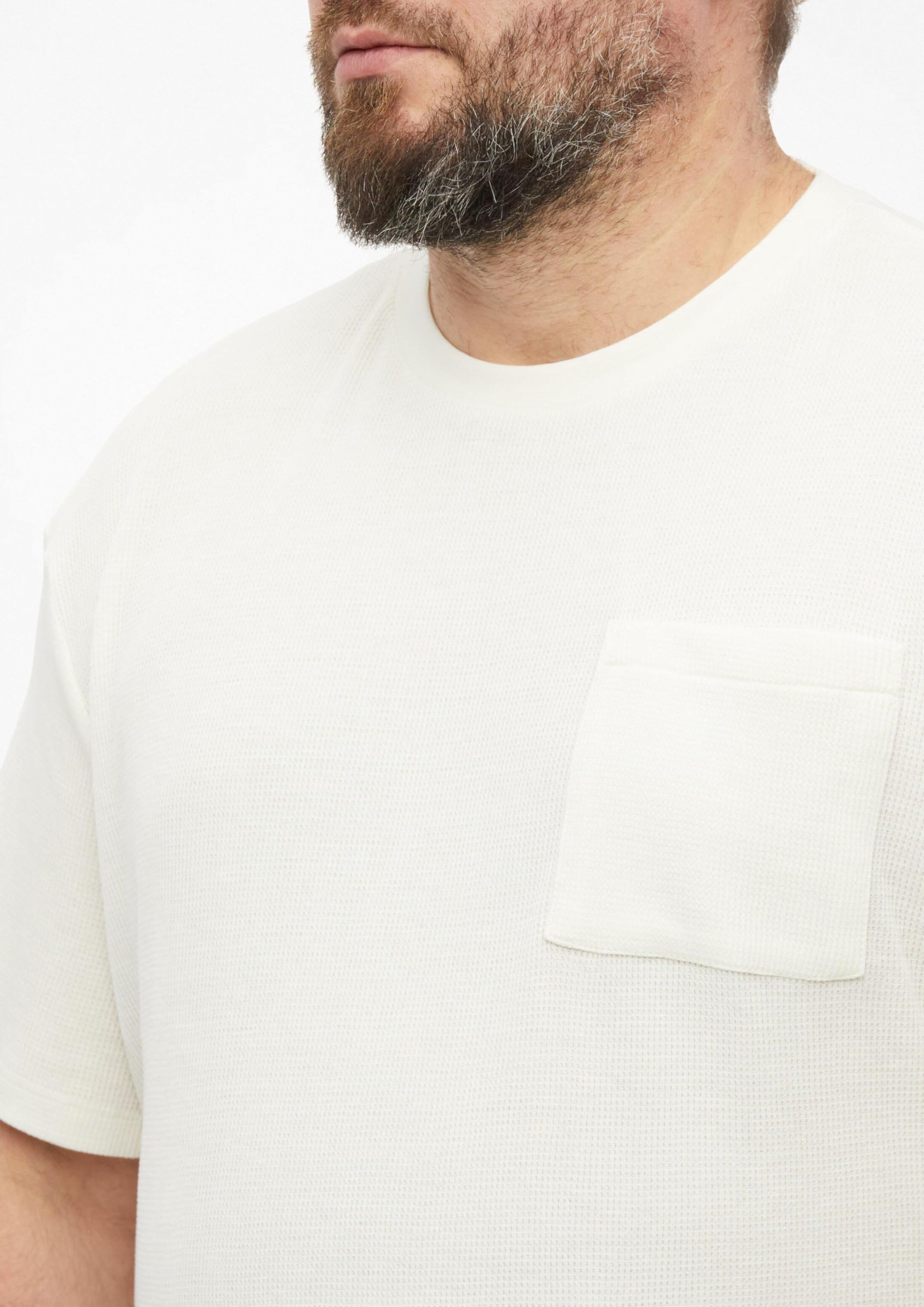 s.Oliver Waffelpiqué-T-Shirt Brusttasche 5XL Baumwolle