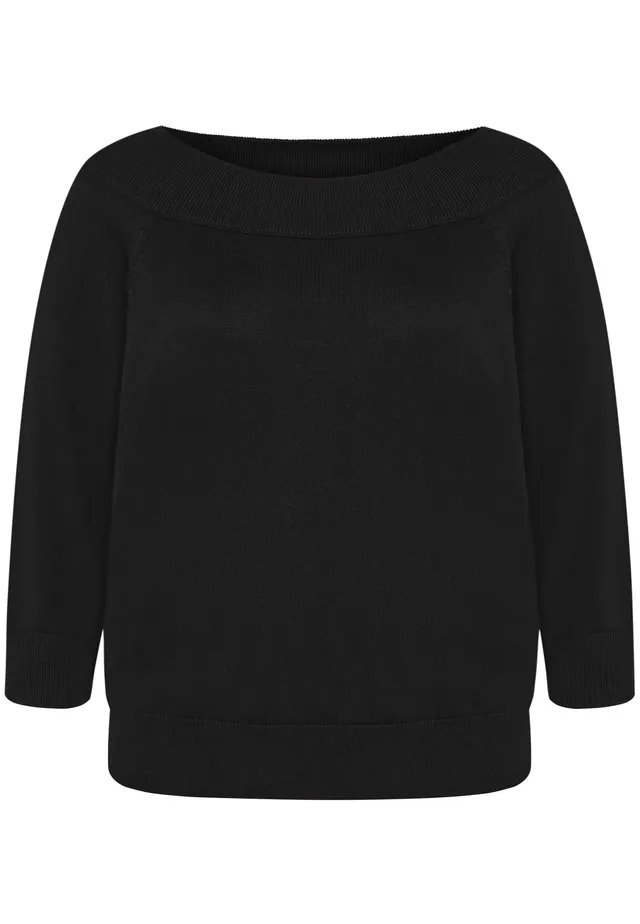 zero Strickpullover mit Carmenausschnitt Damen Winter