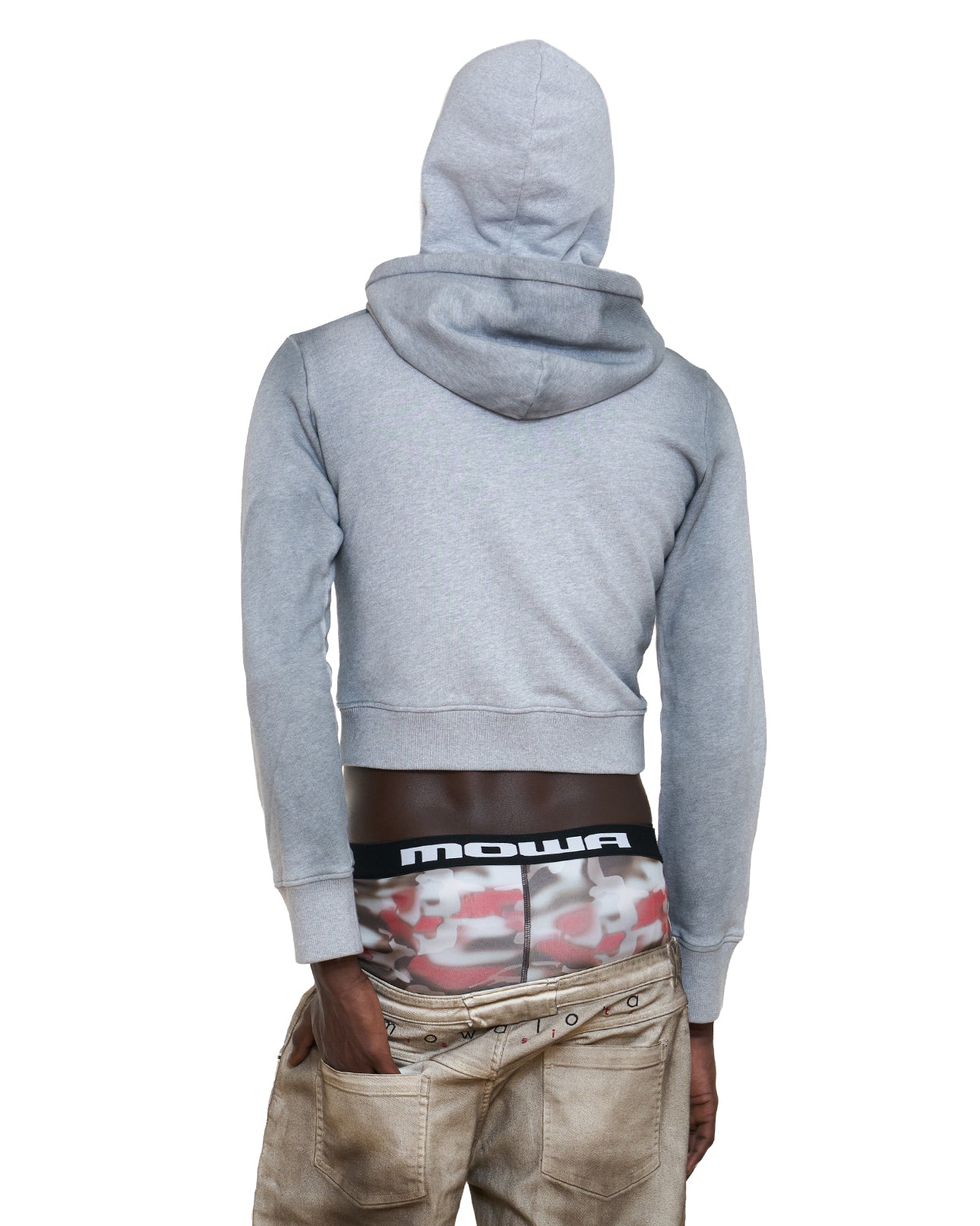 Mowalola Double D Hoodie Grey Hoodie Grau Cropped