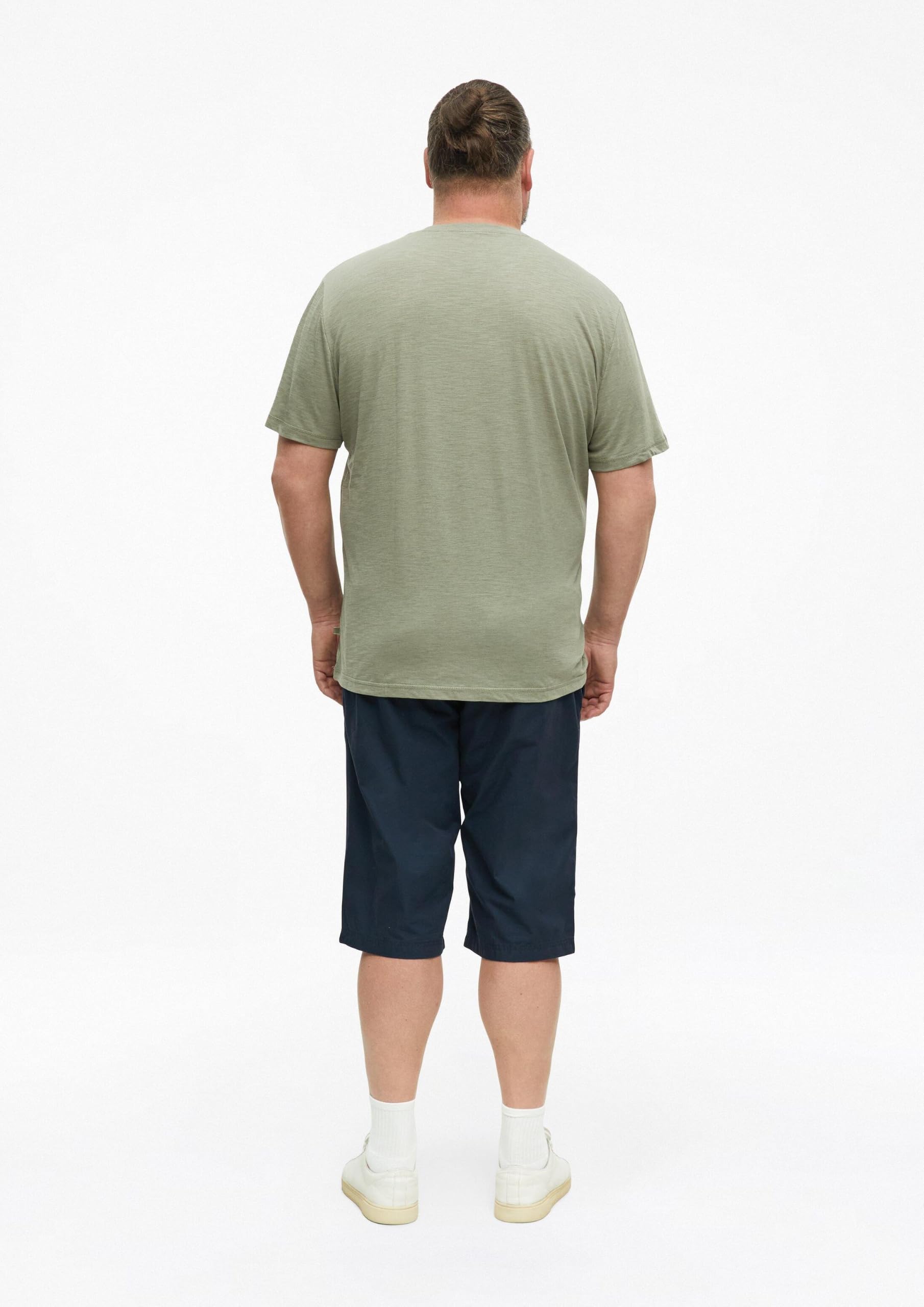 s.Oliver T-Shirt meliert Baumwollmix Olivgrün