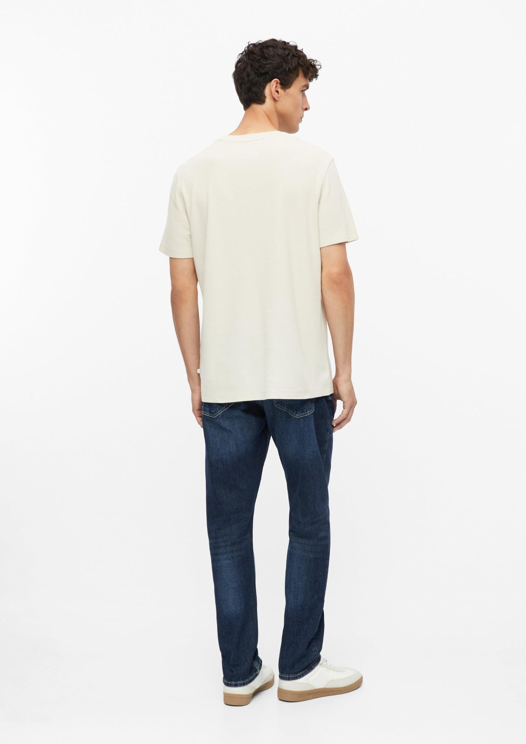 s.Oliver Waffeljersey T-Shirt Beige reine Baumwolle