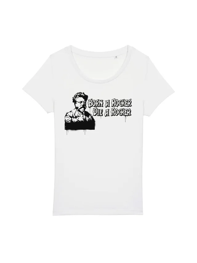 dna merch Born A Rocker Die A Rocker T-Shirt Damen Bio-Baumwolle