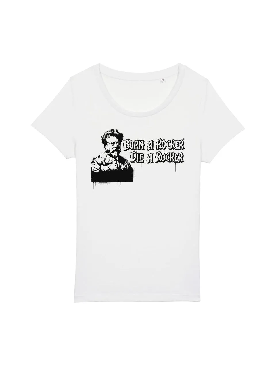 dna merch Born A Rocker Die A Rocker T-Shirt Damen Bio-Baumwolle