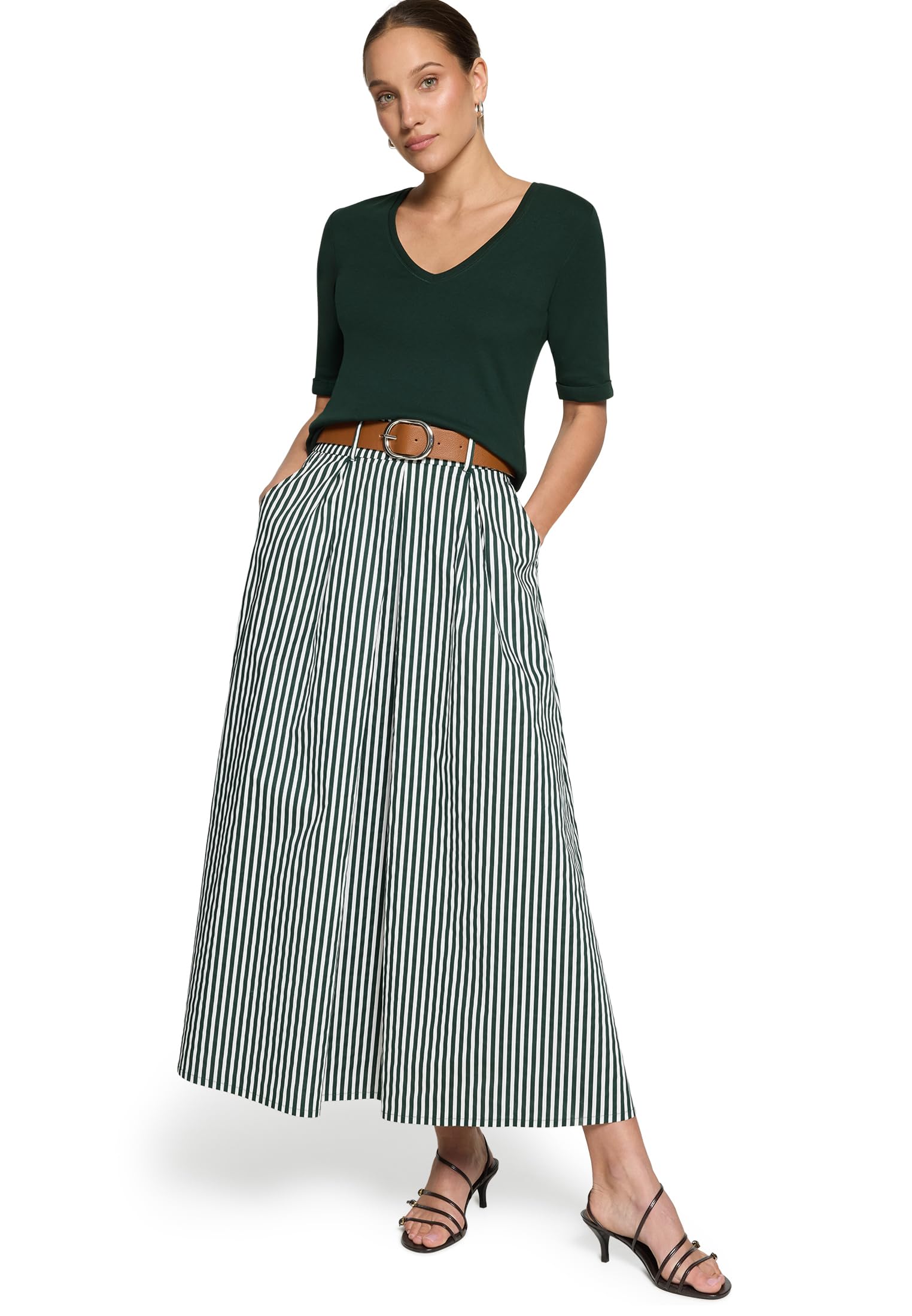 zero Basic Shirt V-Ausschnitt Baumwolle Kurzarm