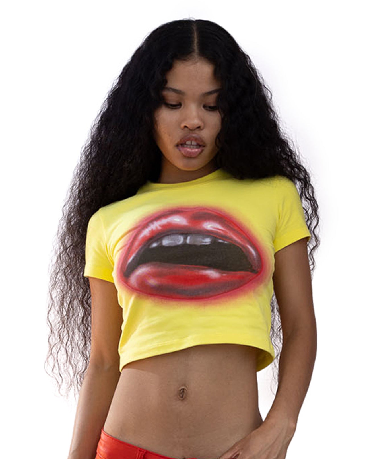 Mowalola Baby Lip T-Shirt cropped