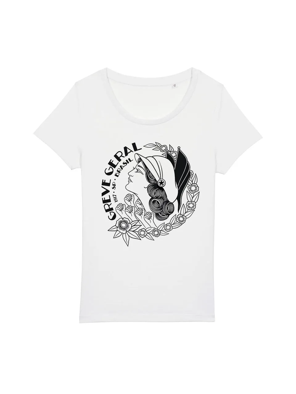dna merch Greve Geral SP 1917 Frauen T-Shirt Schwarz Bio