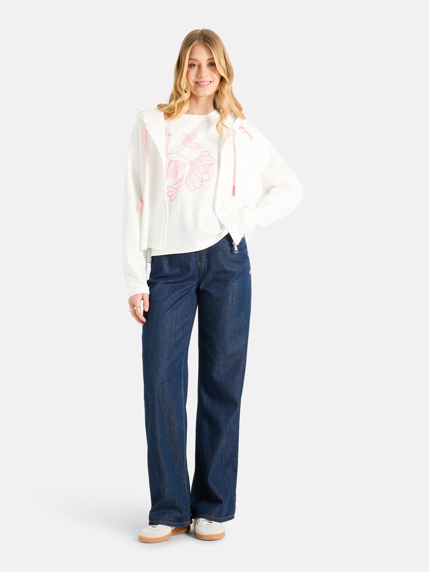 Lieblingsstück GwendyL Sweatjacke offwhite Baumwollmix Kapuze
