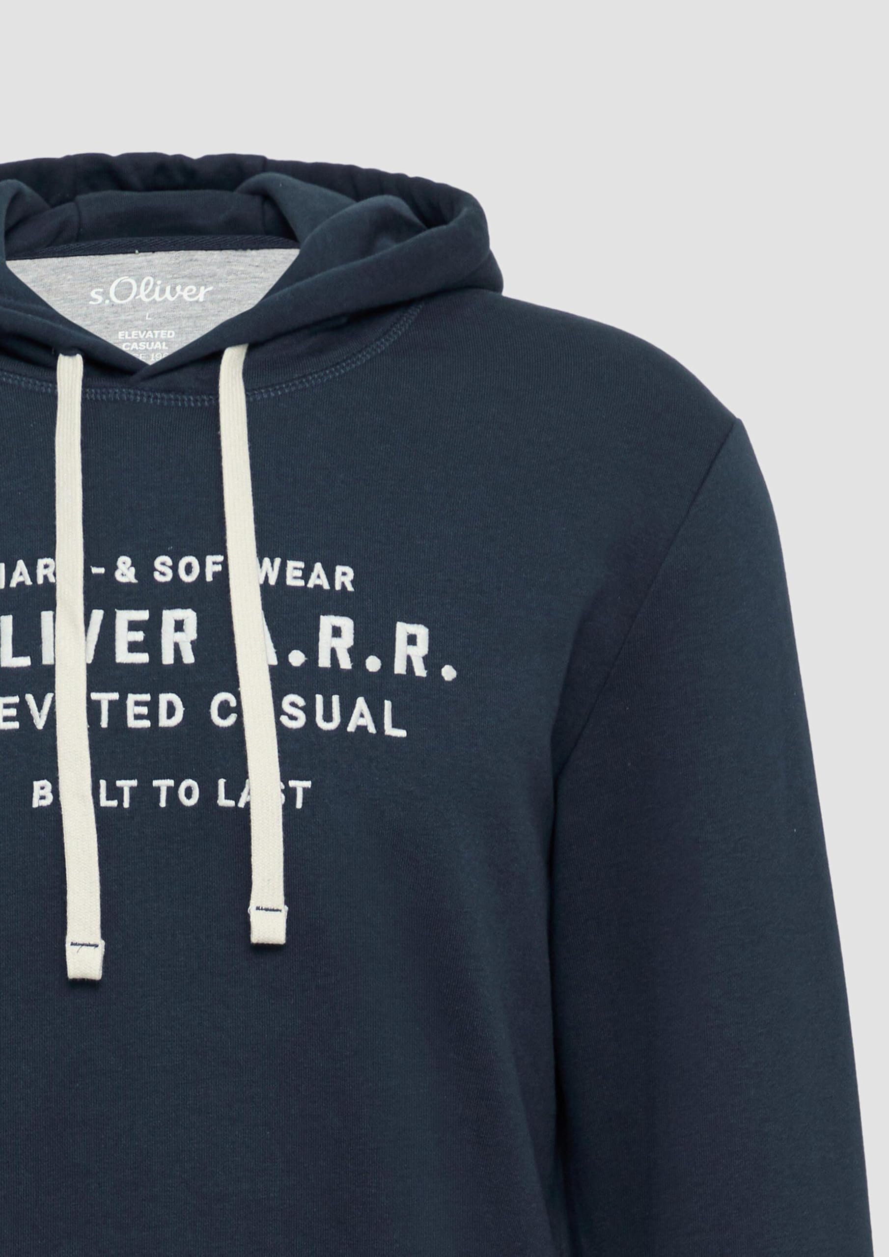 s.Oliver RED LABEL Hoodie mit Stickerei tiefblau L