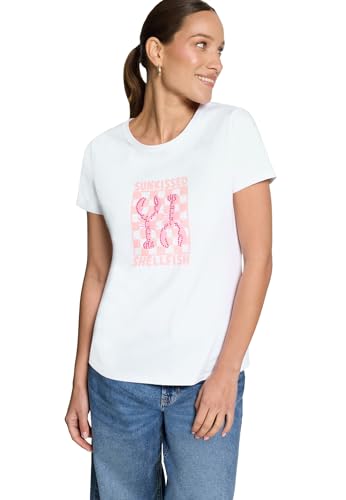 zero Printshirt mit Aufdruck T-Shirt 38 Patch White Rosé bedruckt