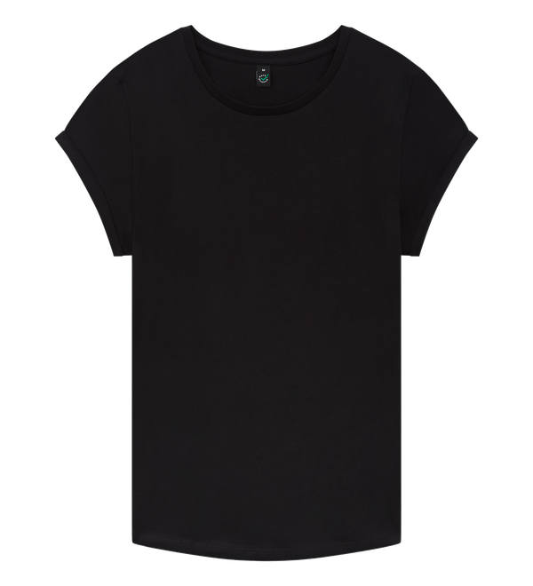 dna merch Basic Damen T-Shirt gerollte Ärmel Biobaumwolle