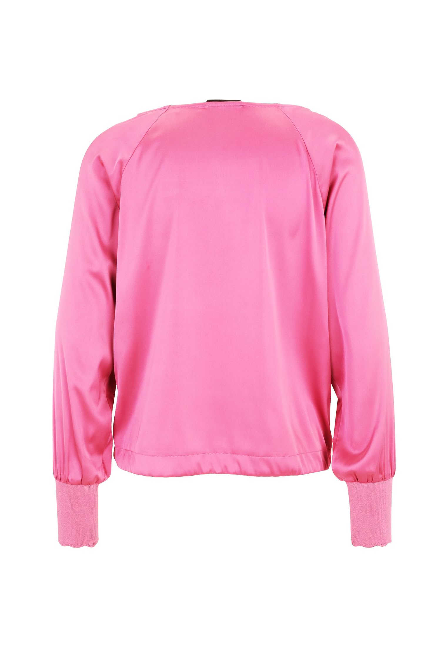 zero Satinbluse Strickbündchen Raspberry Velvet Gr.40