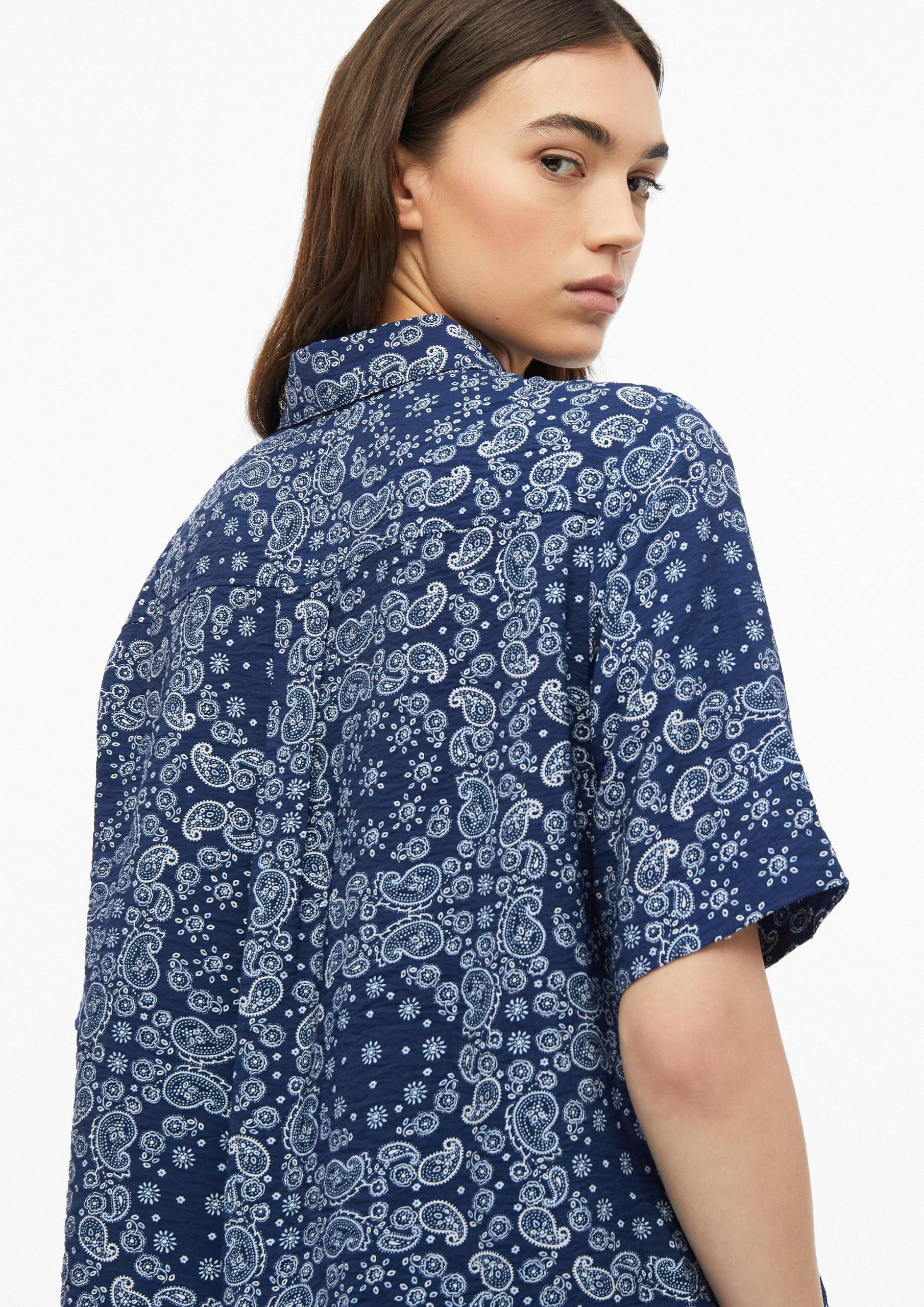s.Oliver RED LABEL Viskosemix-Bluse Boxy Fit dunkelblau Gr. 34