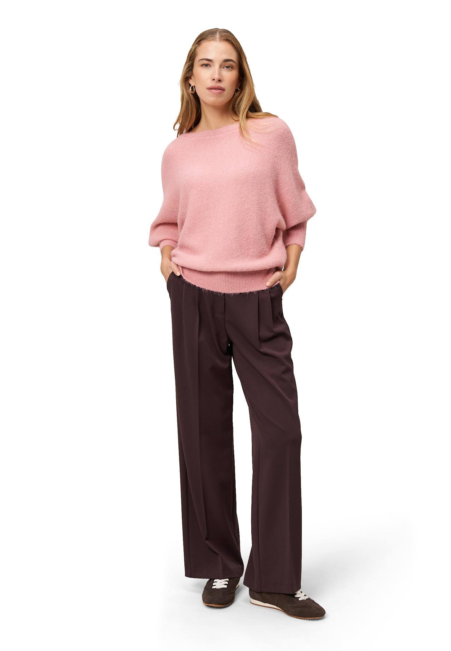 zero Strickpullover U-Boot-Ausschnitt Rose Gr.40 Melange