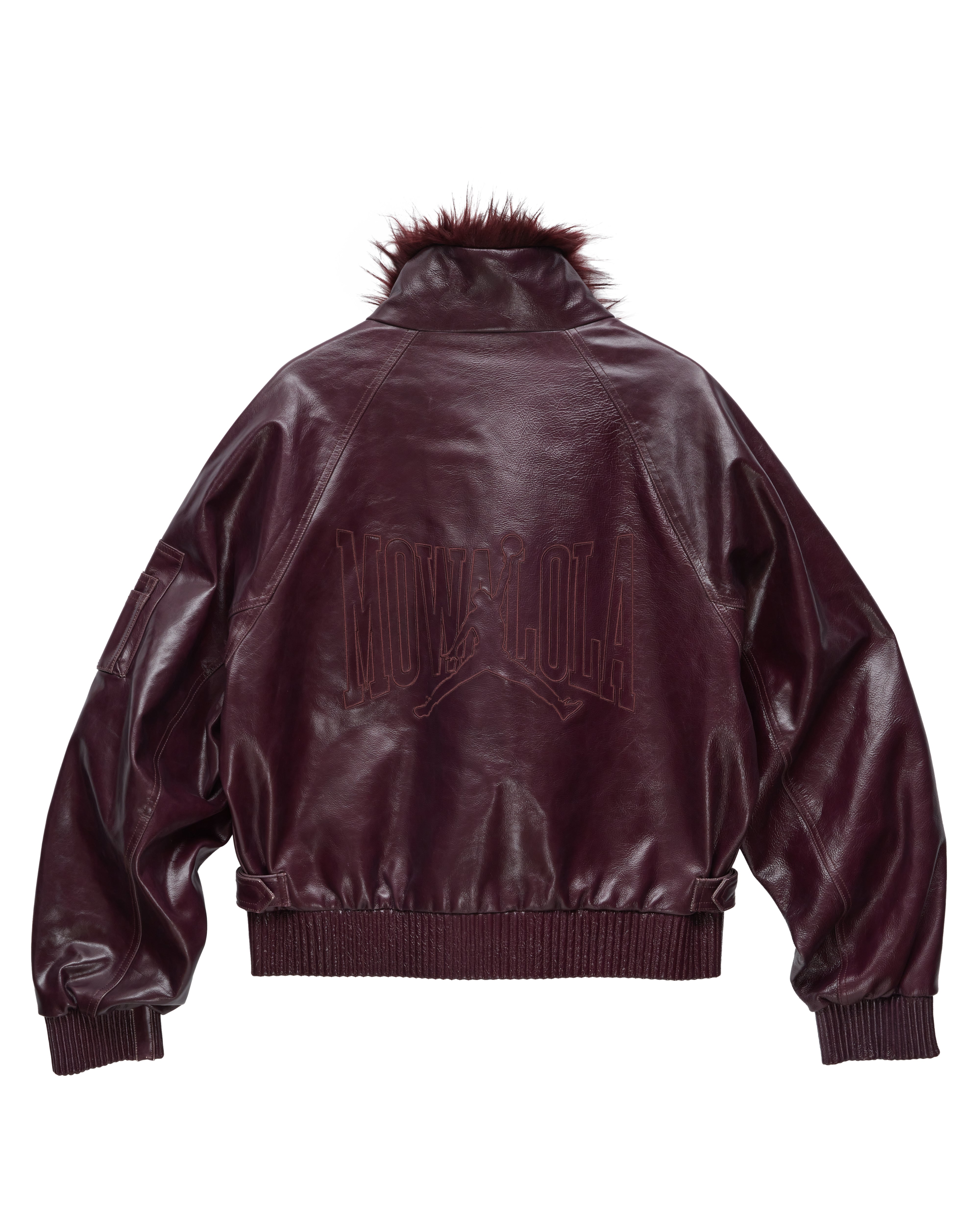 Mowalola Jordan Lederjacke Night Maroon aus Leder