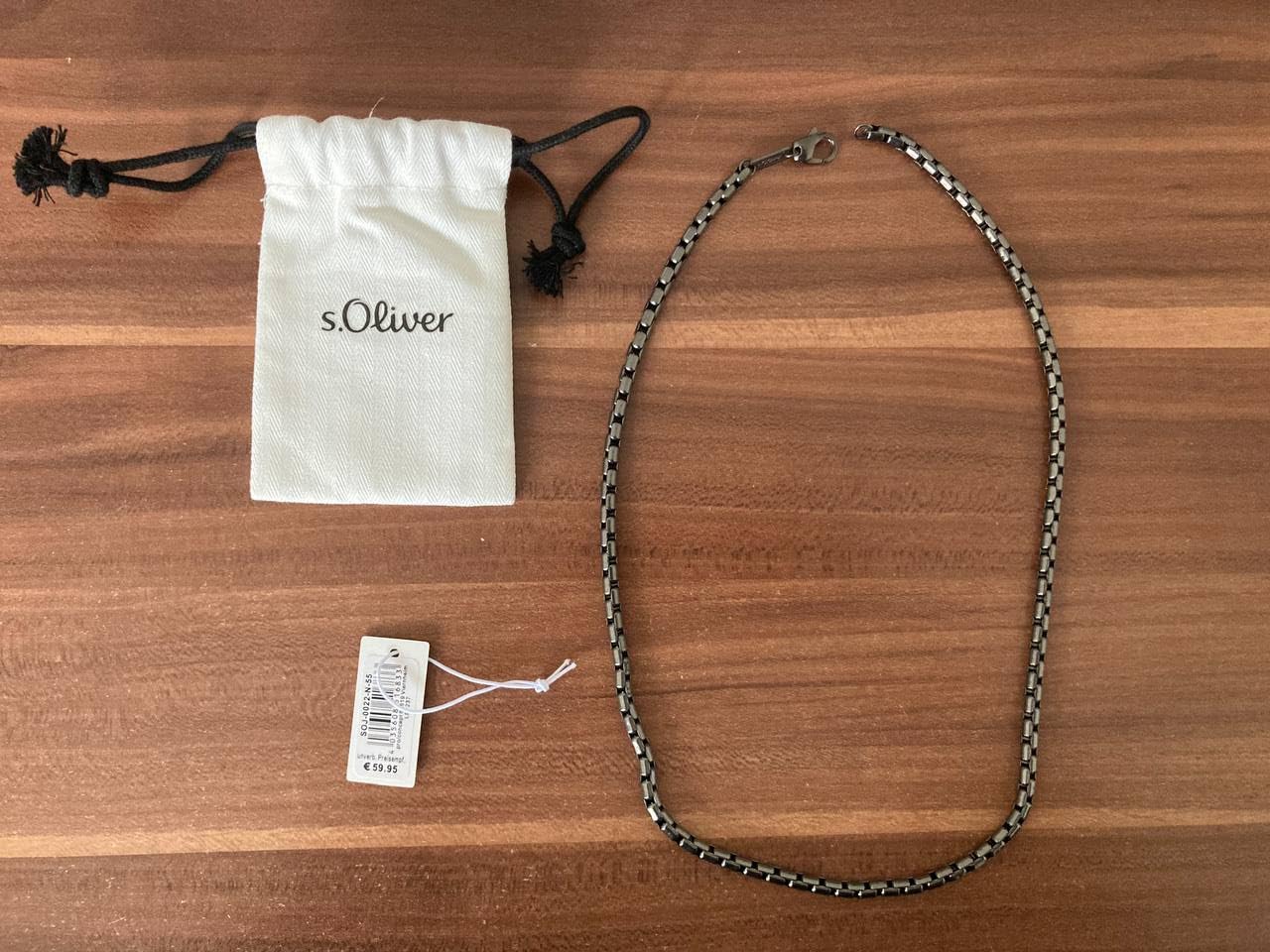 s.Oliver Halskette Venezianer Edelstahl schwarz