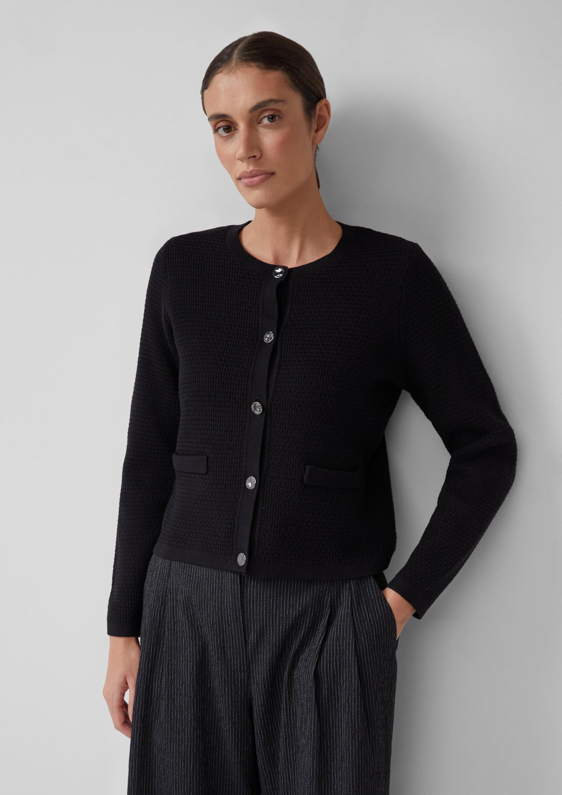 s.Oliver Junior Cardigan Strickjacke Schwarz Baumwolle