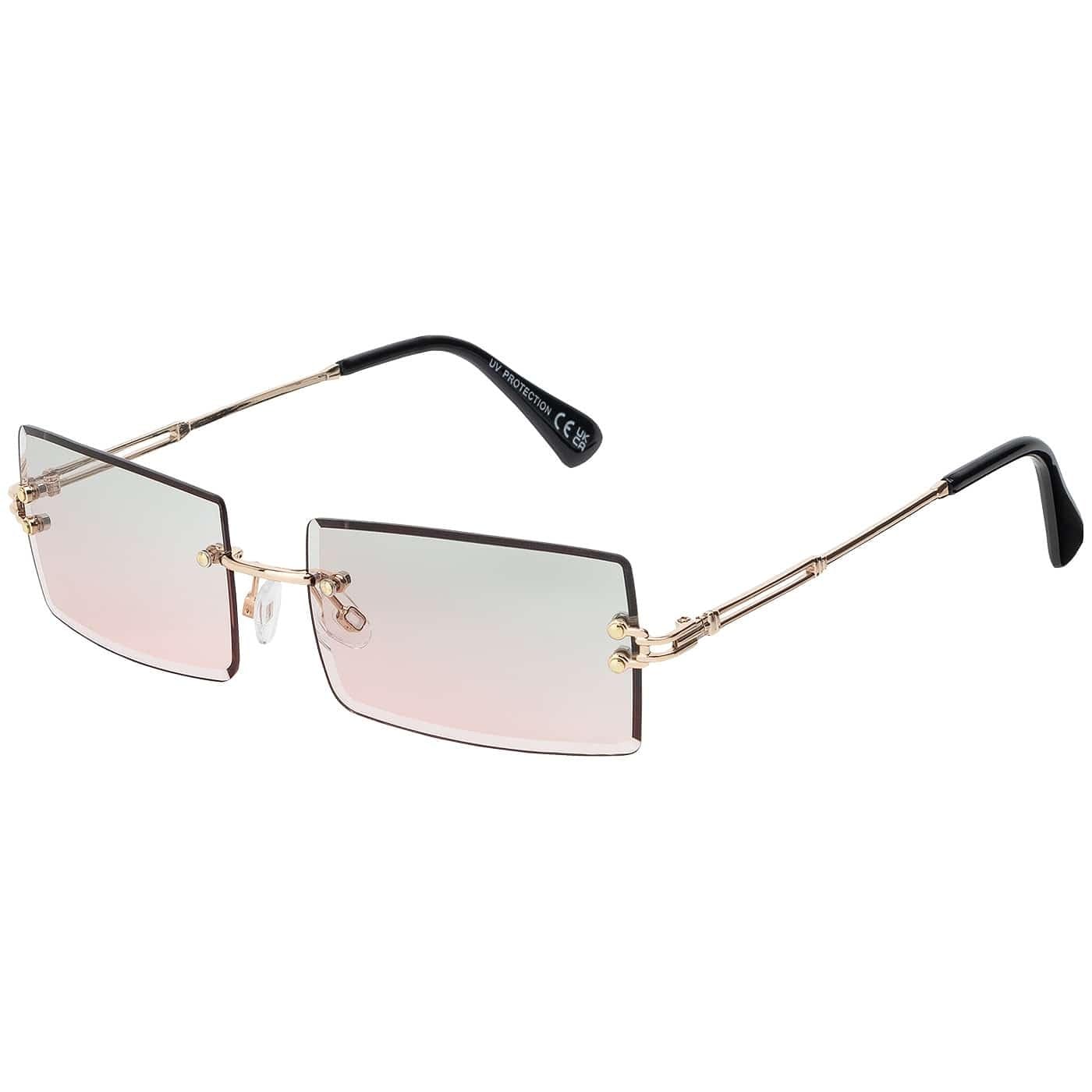 BEZLIT rechteckig randlos Sonnenbrille Braun UV400