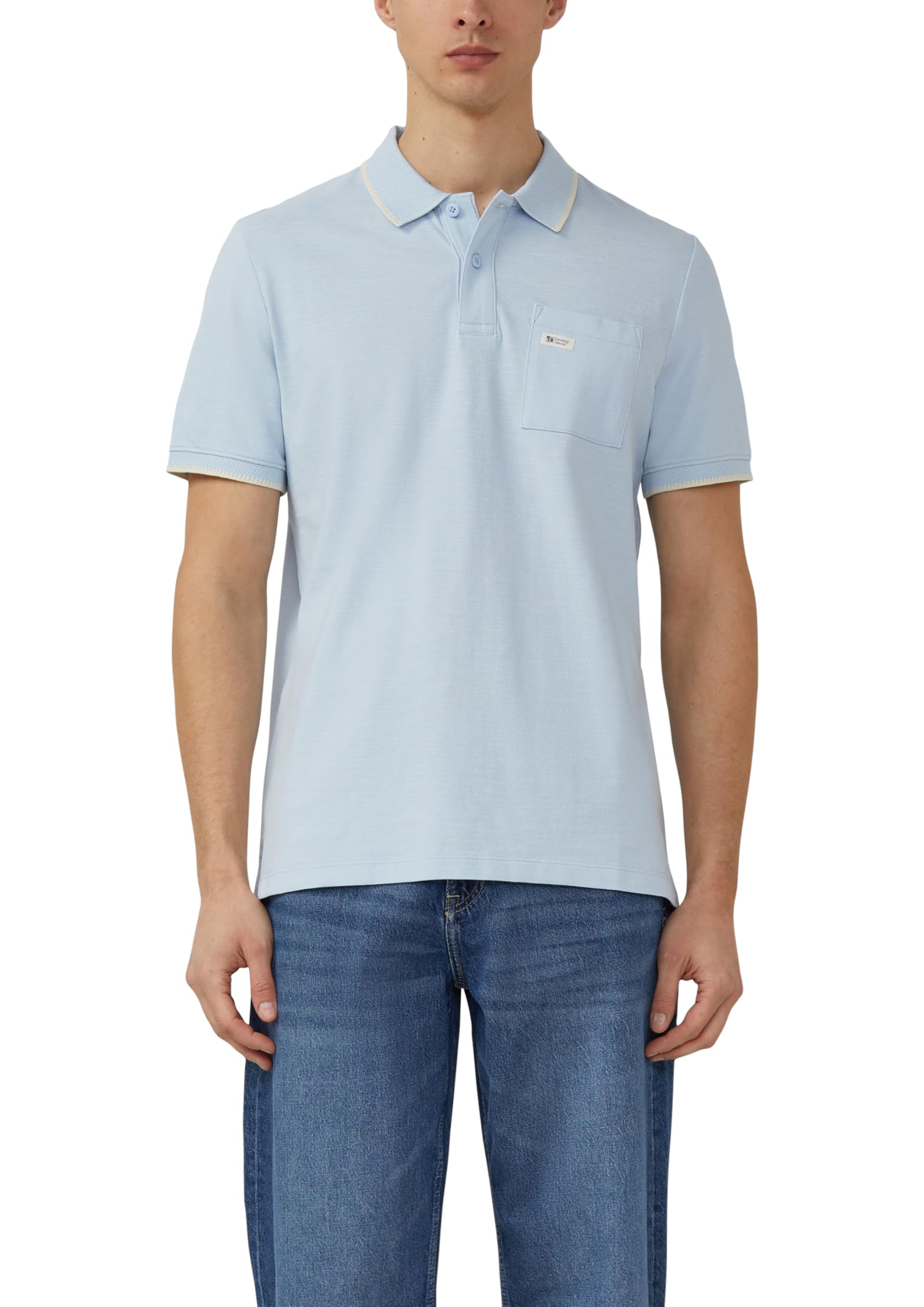 s.Oliver Junior Flammgarn-Piqué Poloshirt navy aus Baumwolle