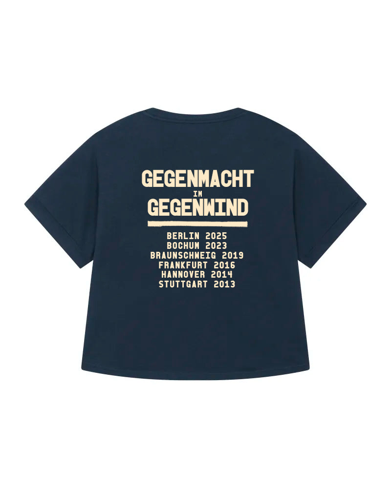 RLS Gegenmacht im Gegenwind T-Shirt Damen Oversized Navy