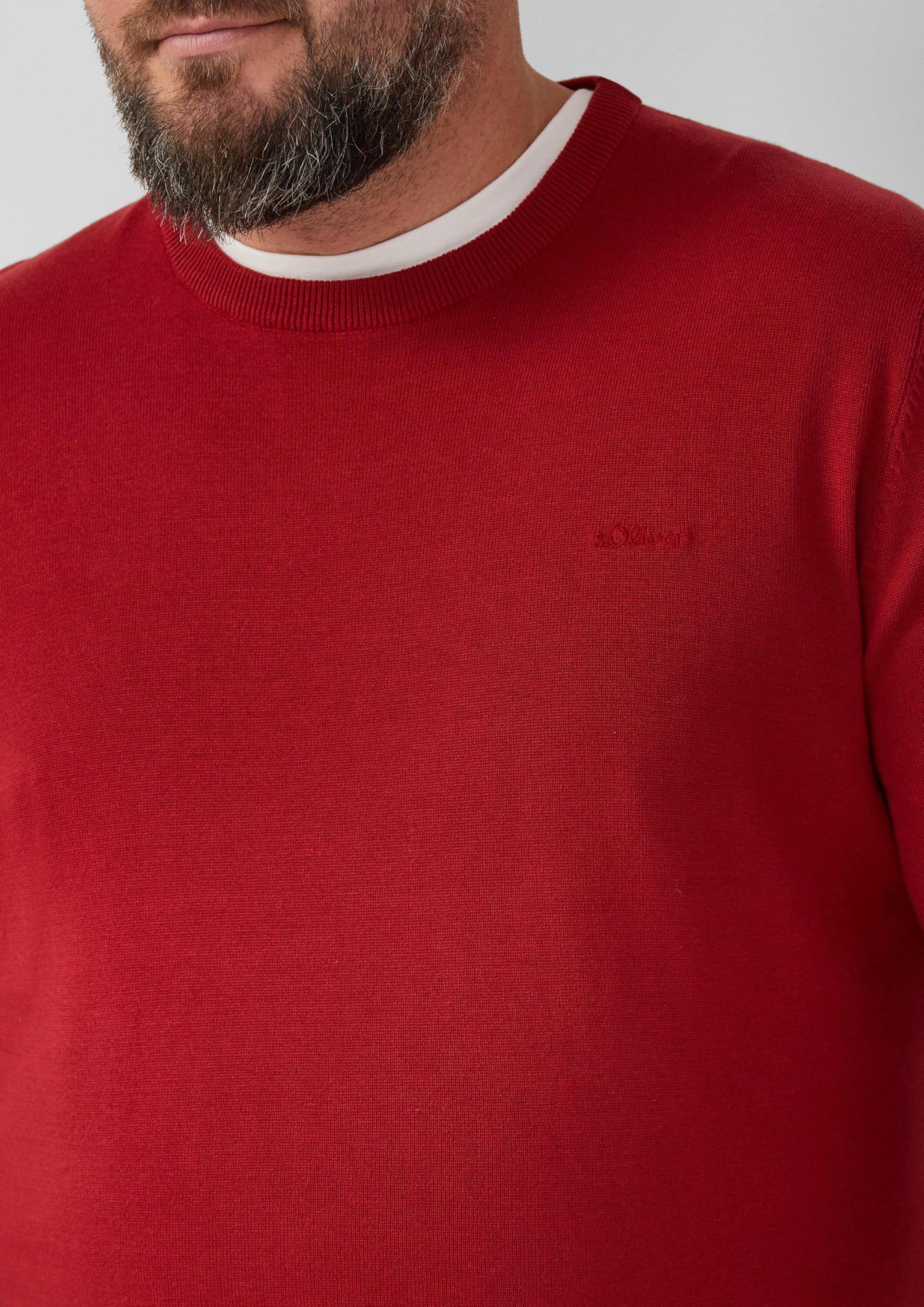 s.Oliver RED LABEL Crew Neck Big Size Pullover Blau aus Strick