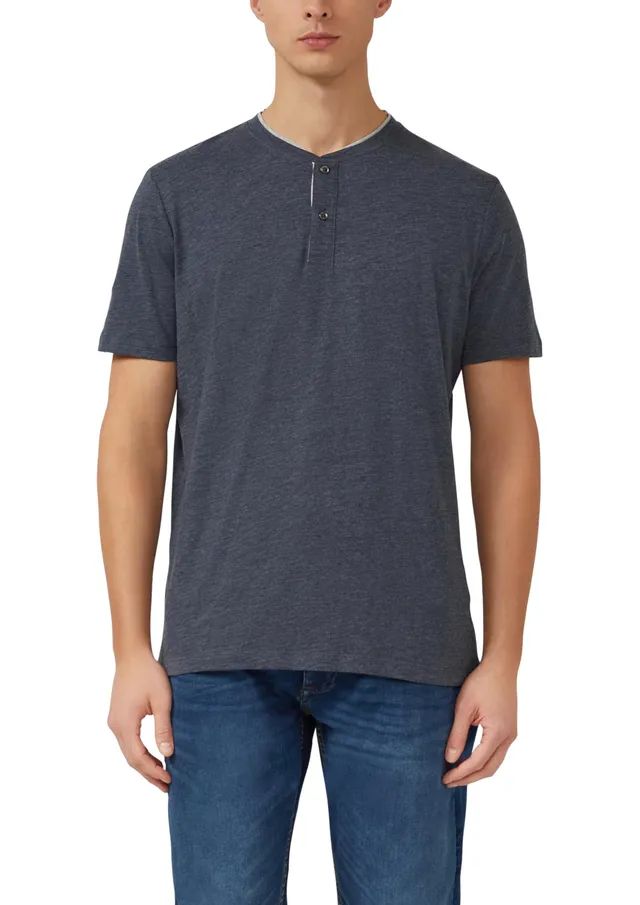 s.Oliver Junior Melange-Jersey Henley-Shirt 3XL Baumwolle