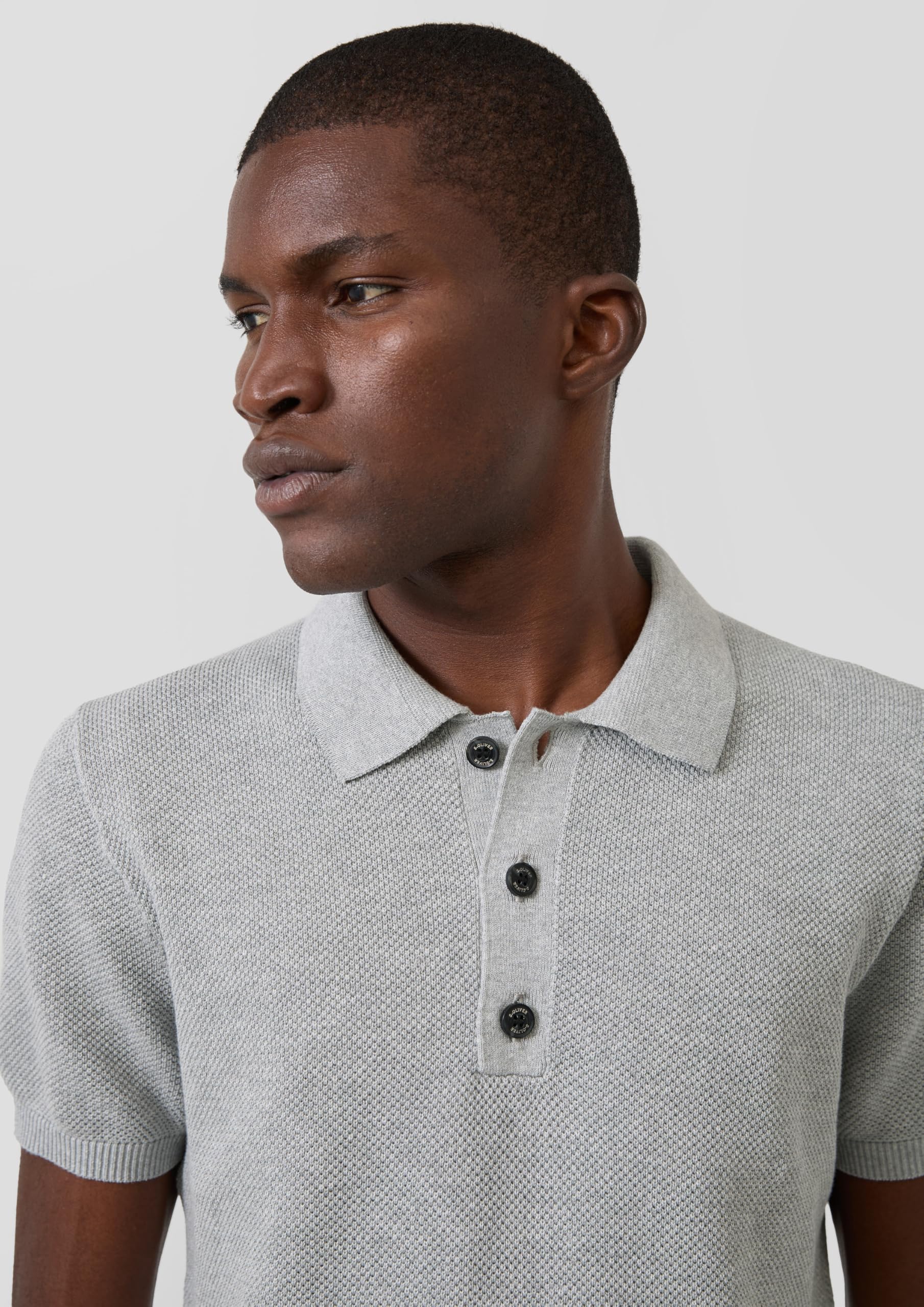 s.Oliver RED LABEL Strick-Polo Herren strukturiert