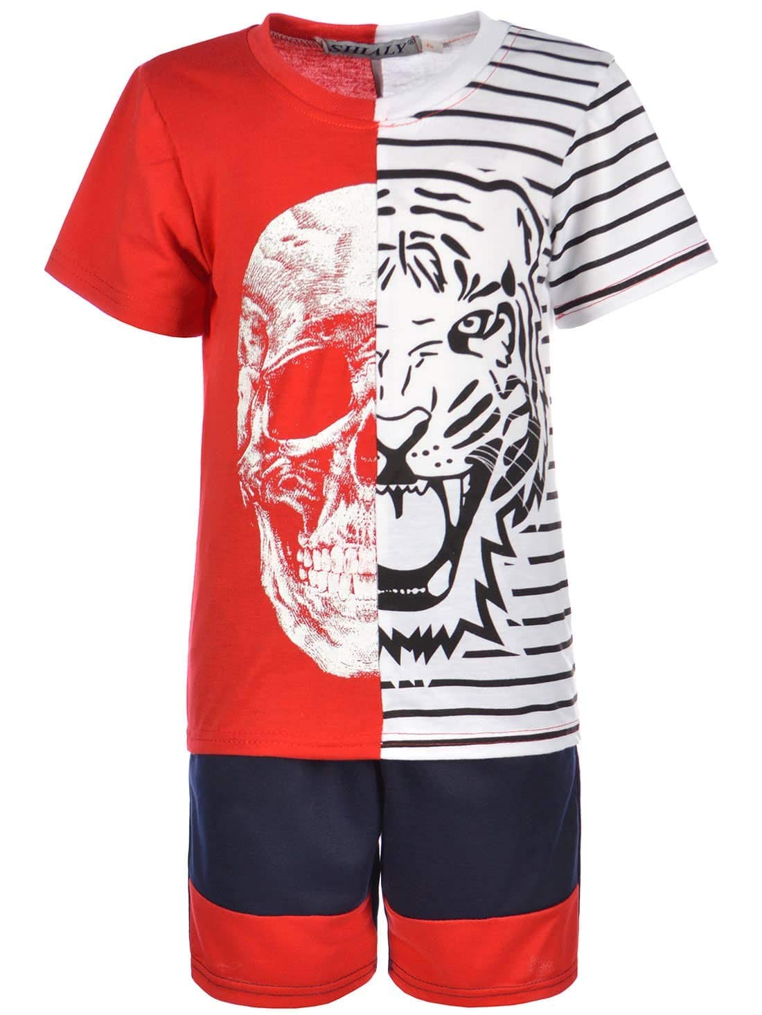 BEZLIT 30308 Set Jungen Schwarz-Rot Tiger 2-tlg