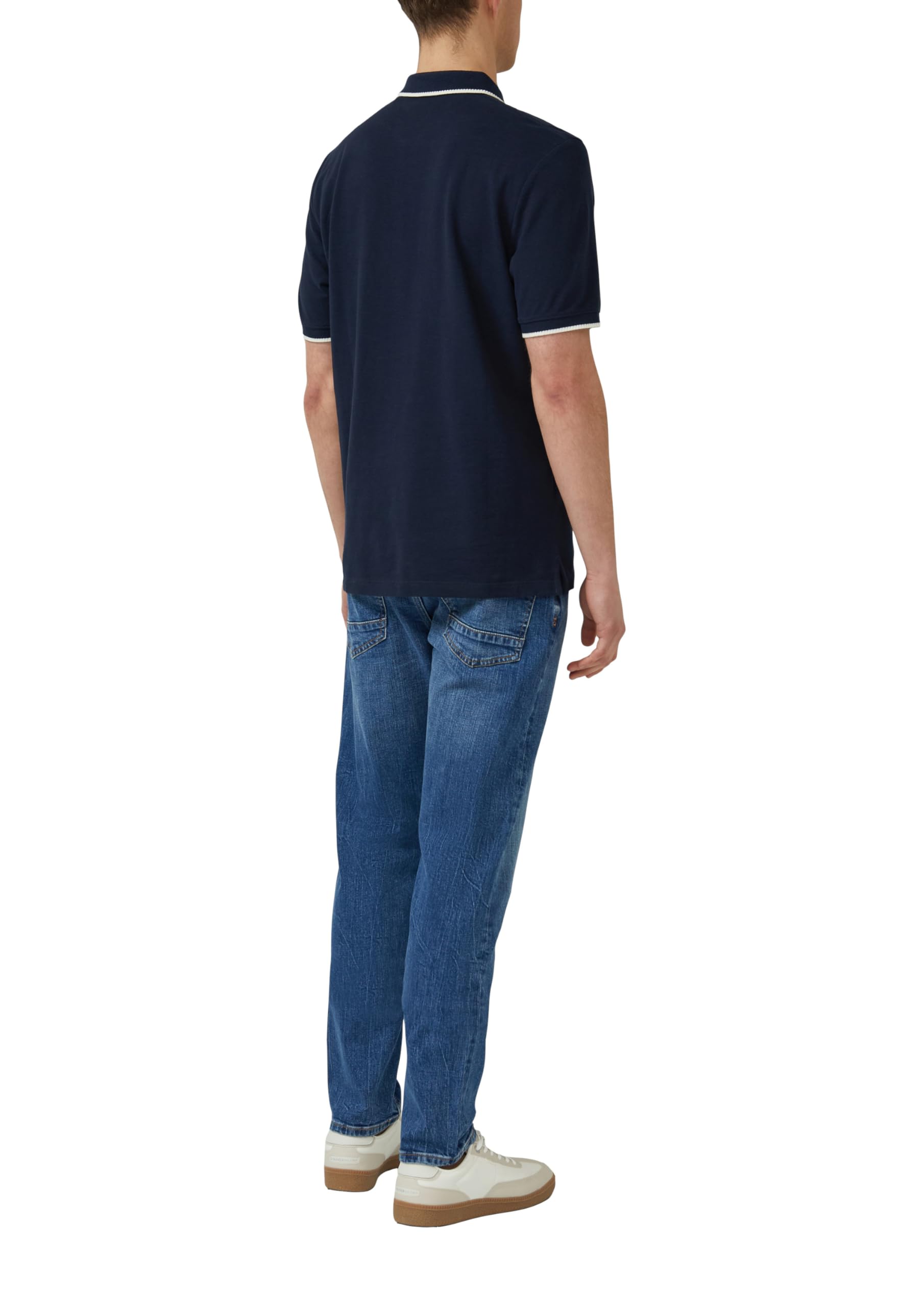 s.Oliver Junior Flammgarn-Piqué Poloshirt navy aus Baumwolle