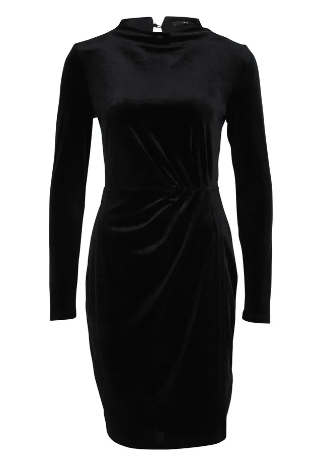 zero Samtkleid mit hohem Kragen Kleid Black Beauty 40