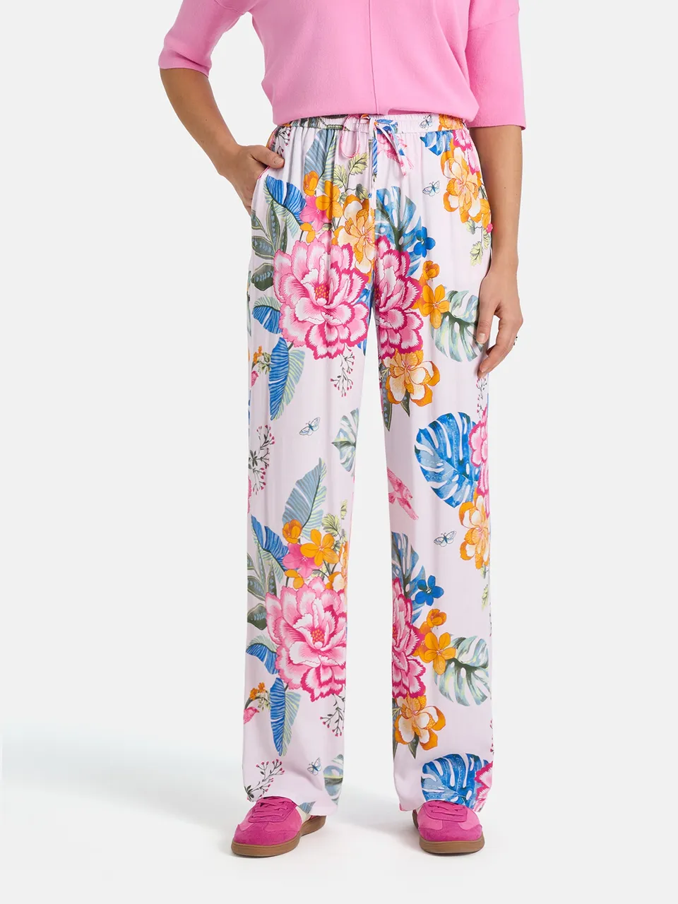 Lieblingsstück Wide Leg Hose Viskose pastel pink weit
