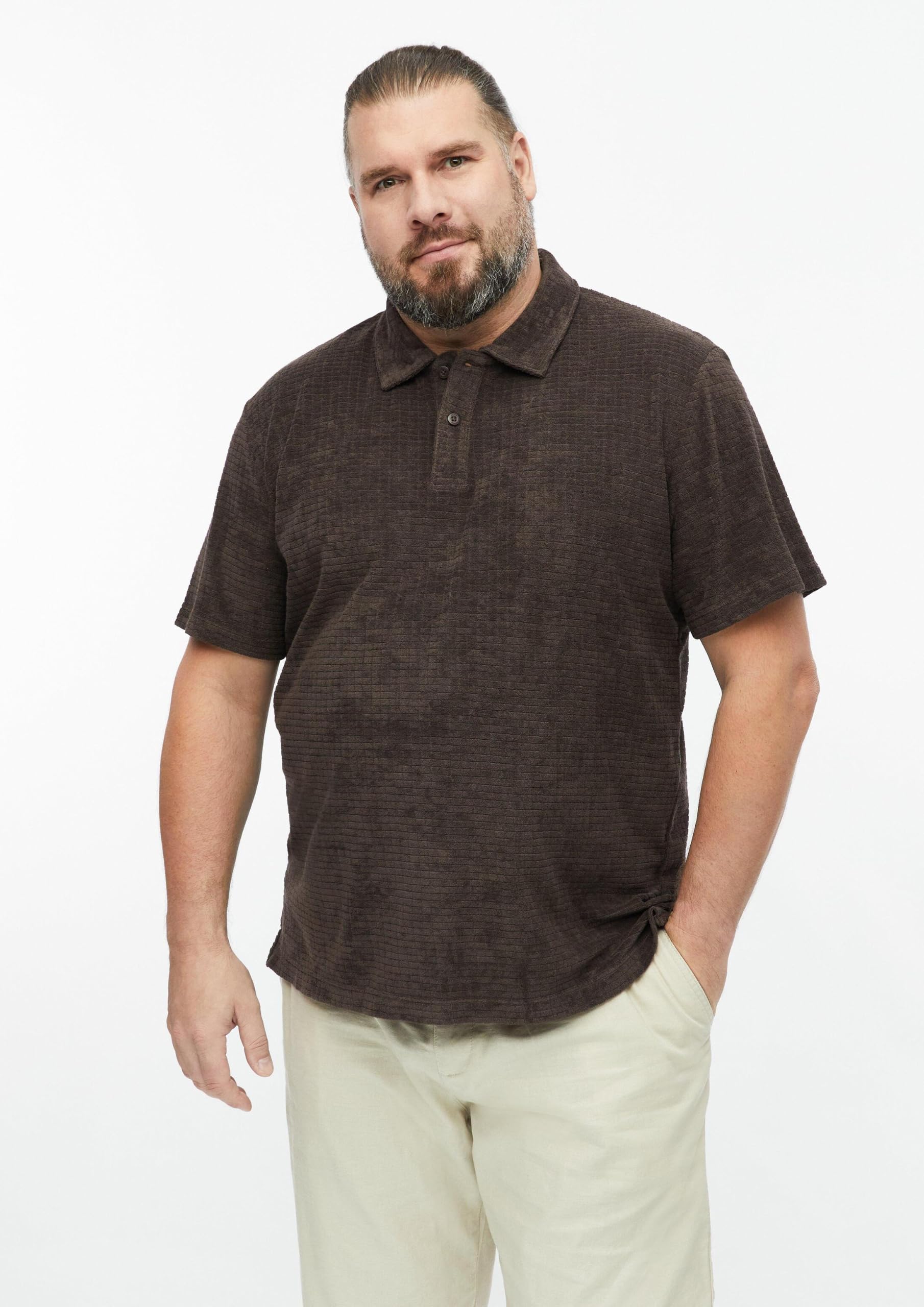 s.Oliver Junior Strukturfrottee Polo-Shirt 3XL braun