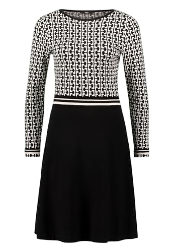 zero Strickkleid grafisches Muster 40 BlackCream midi