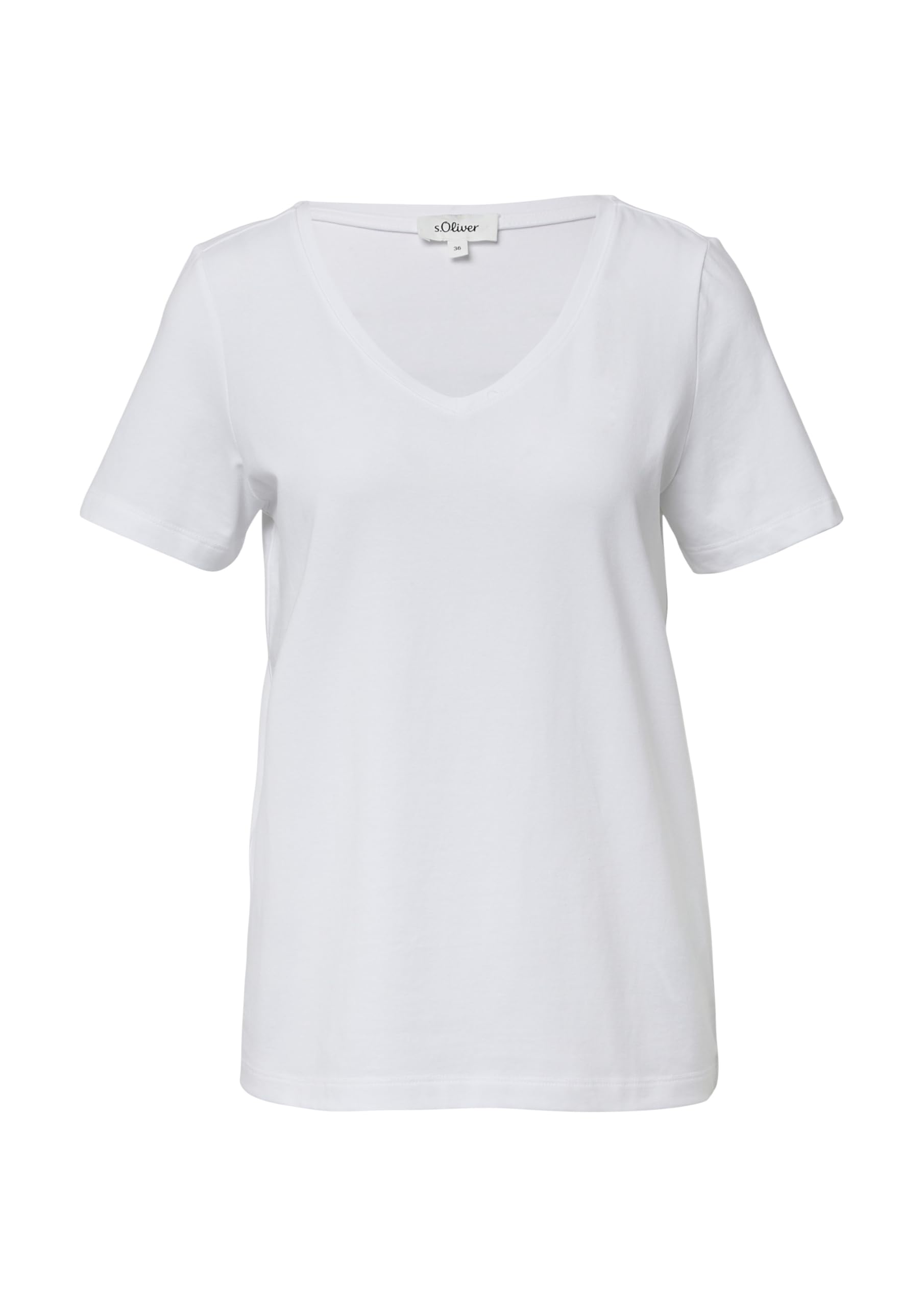 s.Oliver RED LABEL T-Shirt mit V-Ausschnitt aus Baumwolle