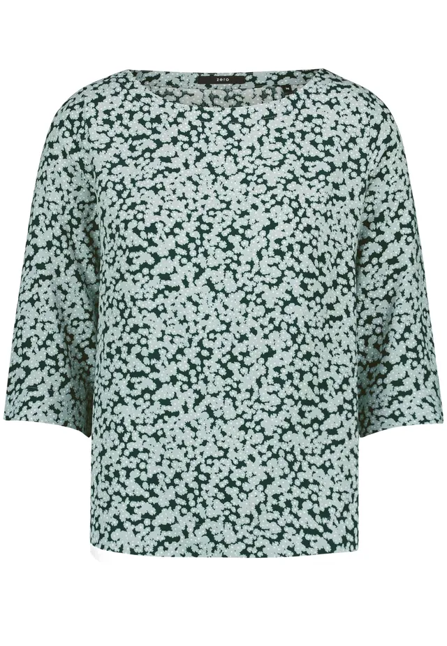 zero Blusenshirt mit Print Dark Green Blue Gr.40 leicht