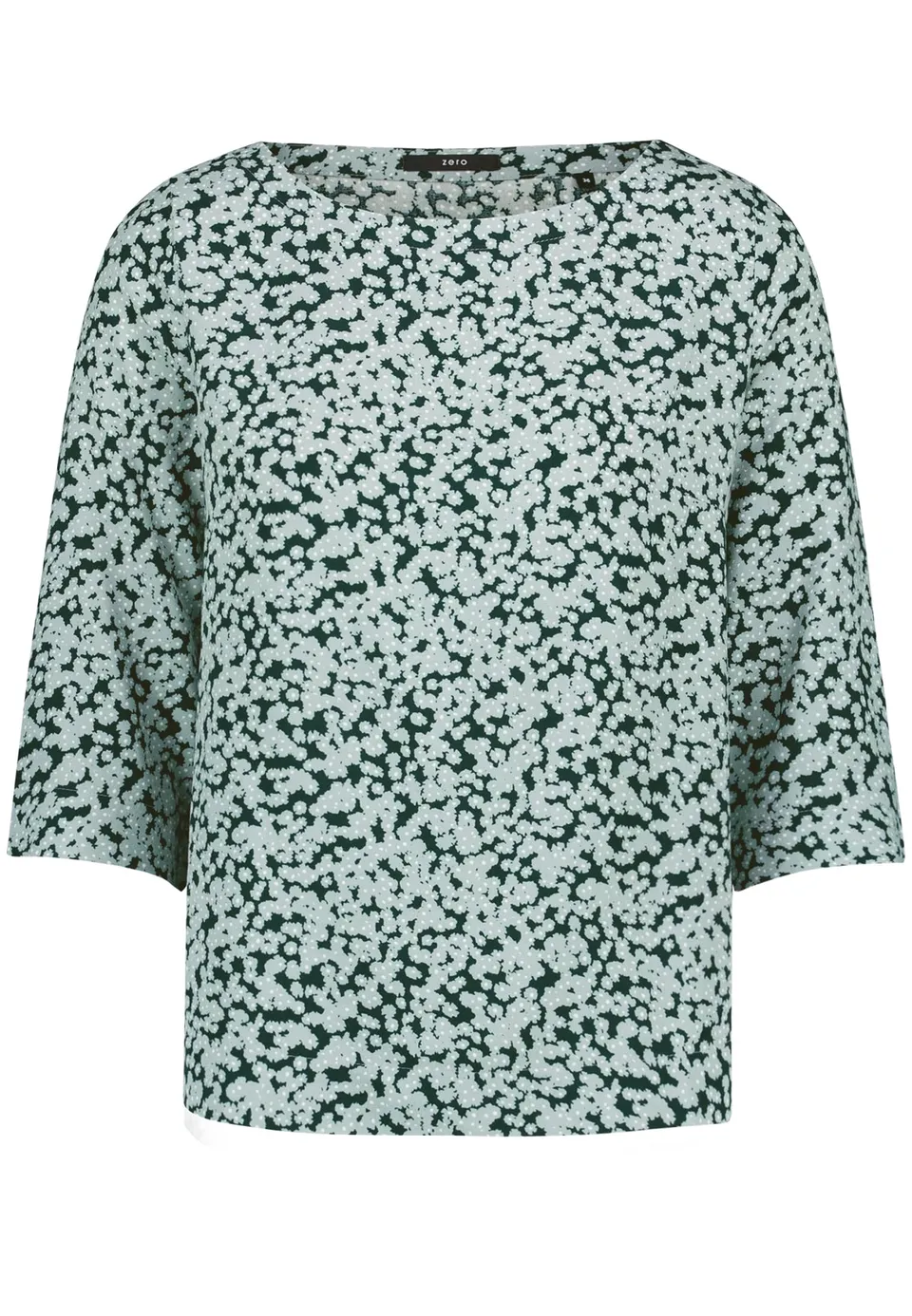 zero Blusenshirt mit Print Dark Green Blue Gr.40 leicht