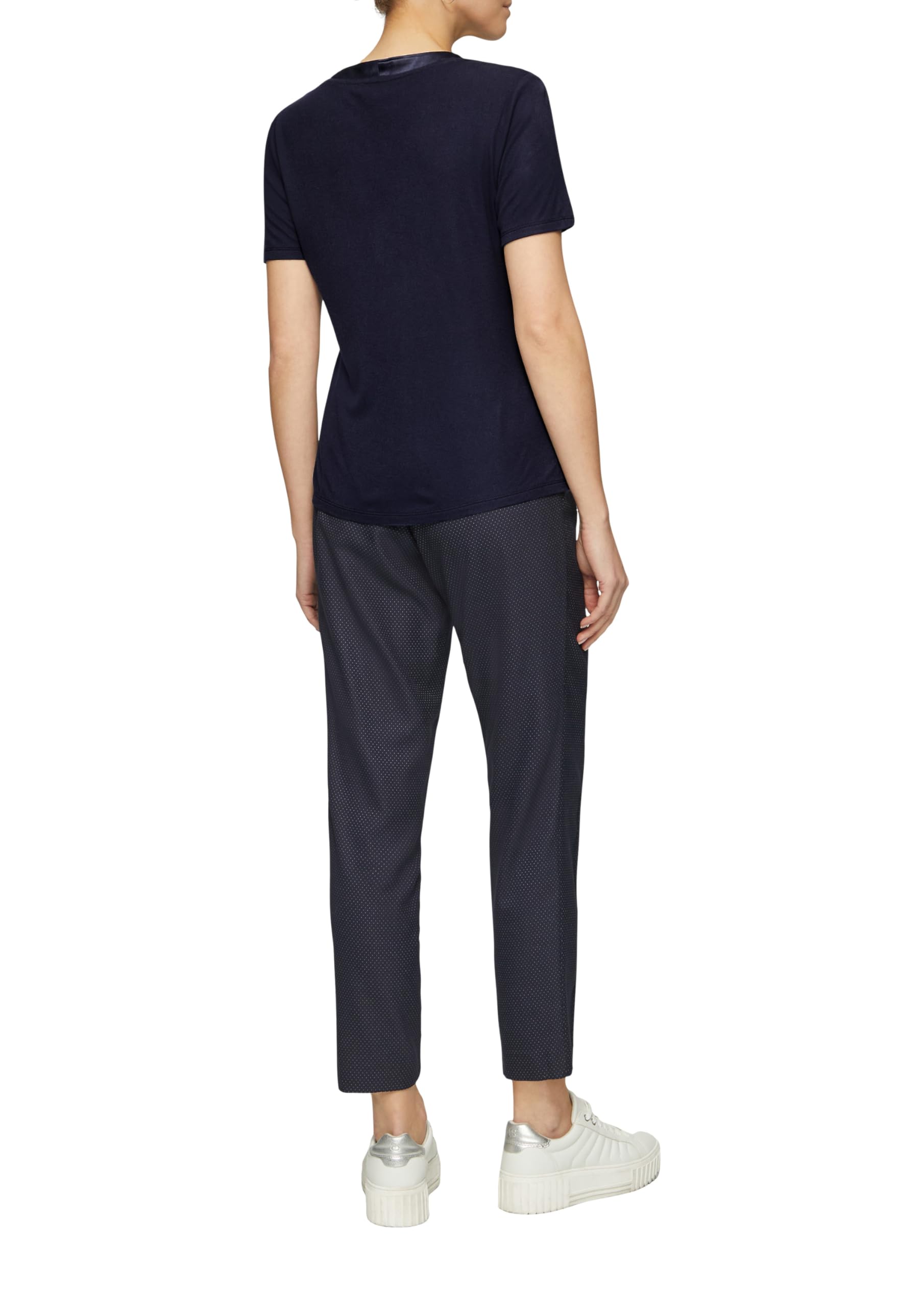 s.Oliver Black Label T-Shirt mit Satinausschnitt aus Viskose
