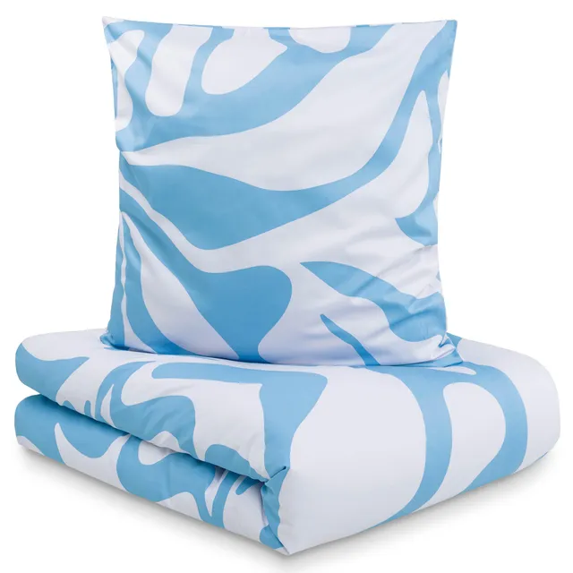 s.Oliver Mako-Satin Bettwäsche 135x200 hellblau Muster
