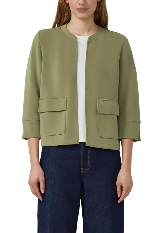 s.Oliver Junior Scuba-Jacke Relaxed Fit olivgrün 3/4-Arm