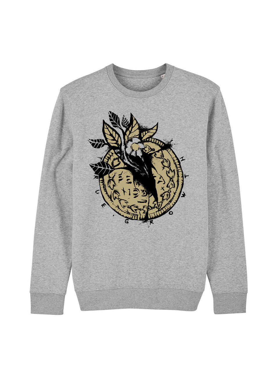 dna merch Wahres Wachstum Rundhalspullover schwarz