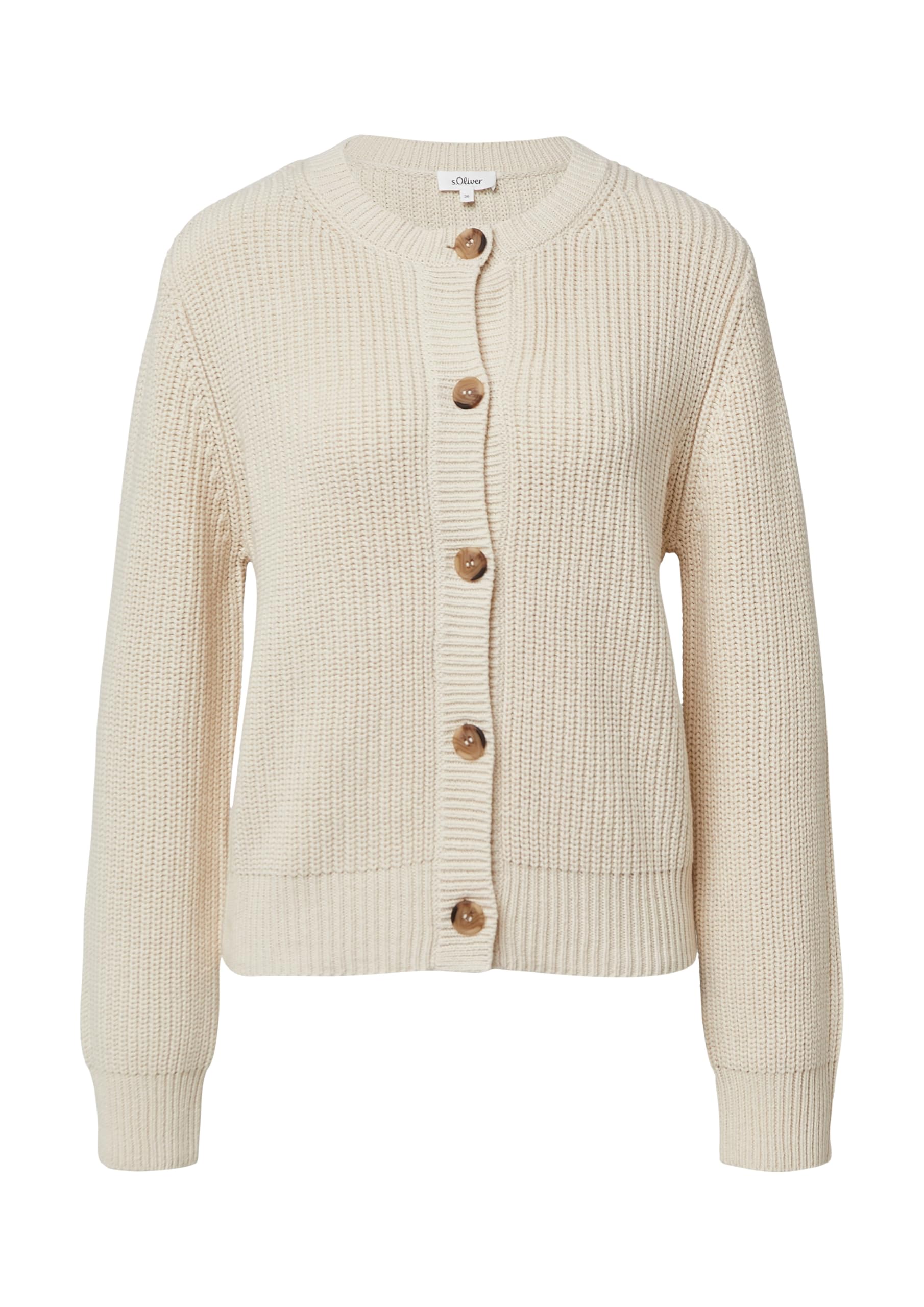 s.Oliver Junior Cardigan Baumwollmix Ripp-Optik Sand