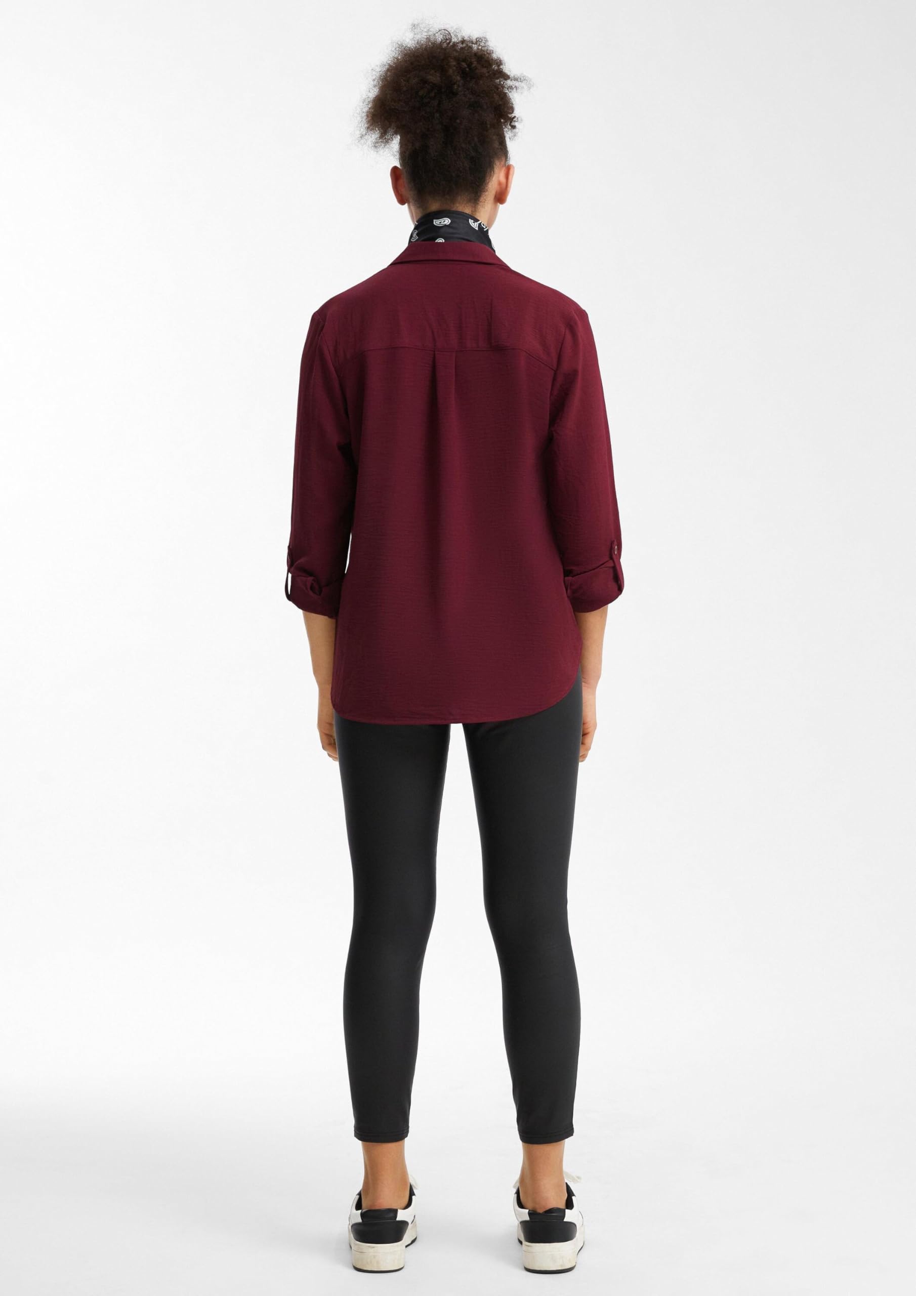 QS Crêpebluse Damen langarm Bordeaux Gr. 40