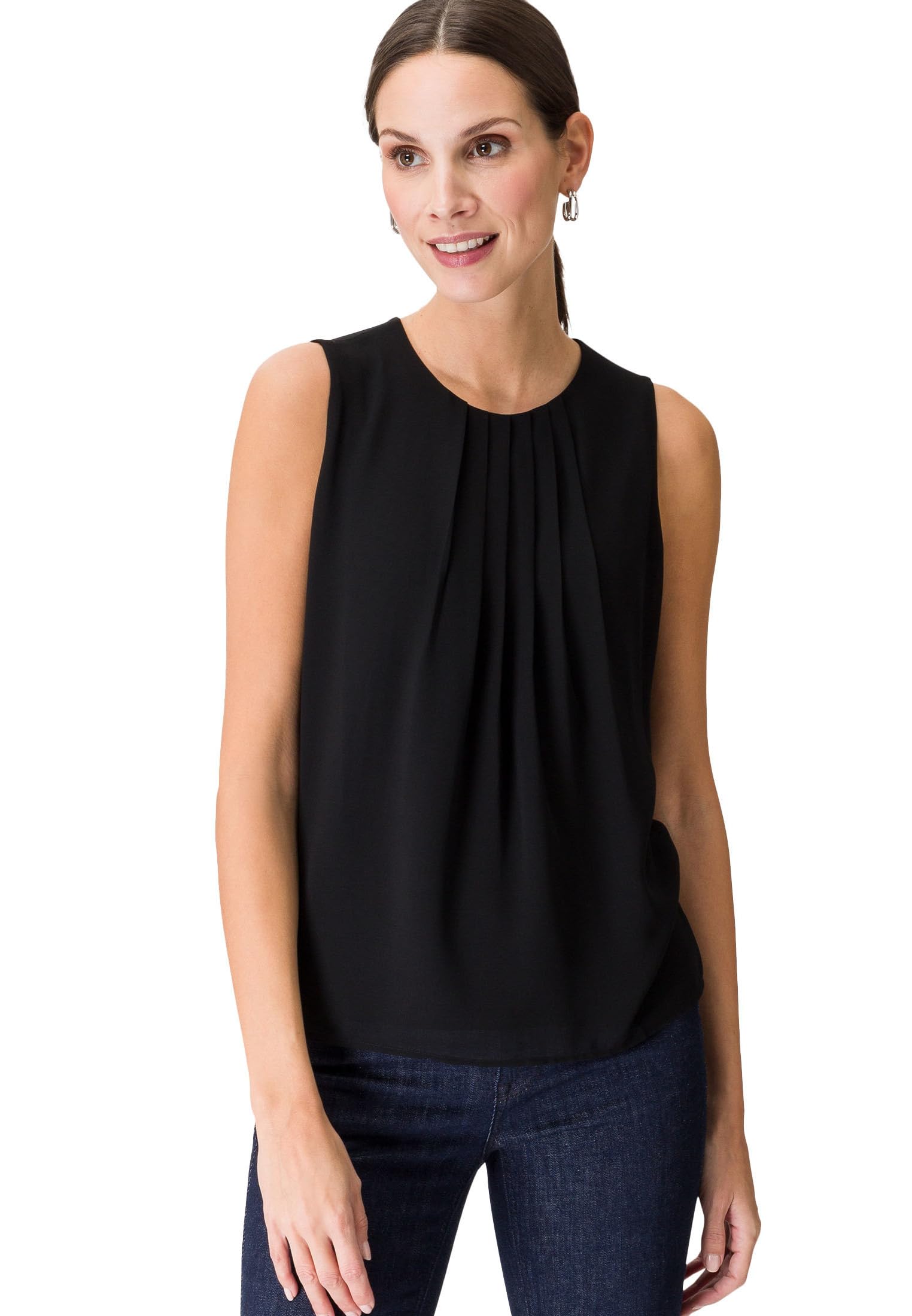 zero Blusentop mit Falten Damen 34 Black Beauty