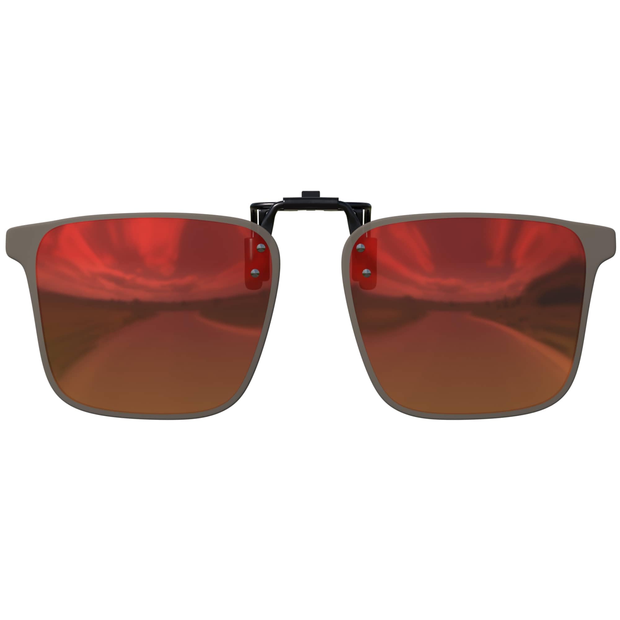 BEZLIT Clip-On Brillenaufsatz Rot Verspiegelt 143 mm polarisiert