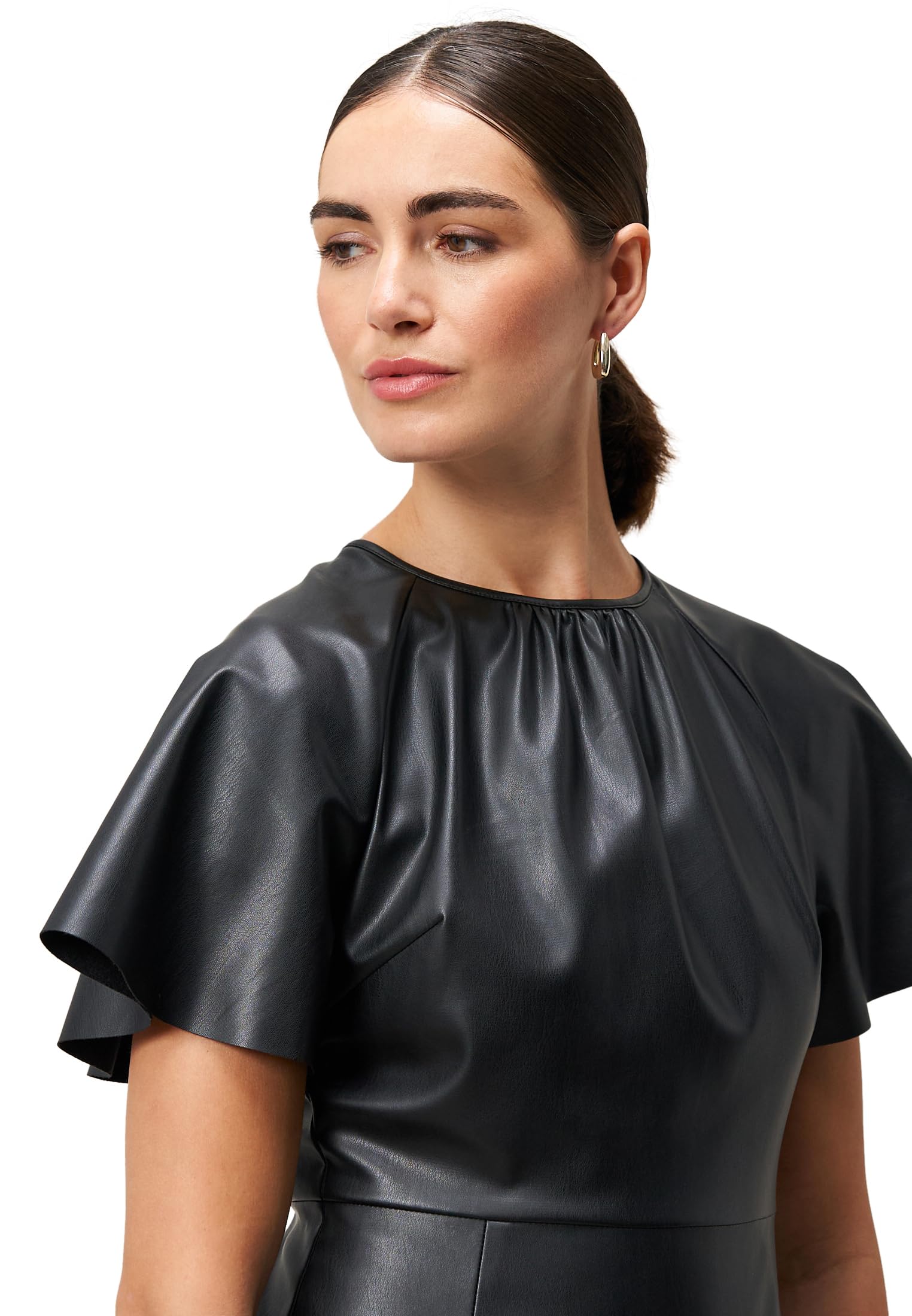 zero Midikleid Lederoptik Gr. 40 Black Beauty Abend