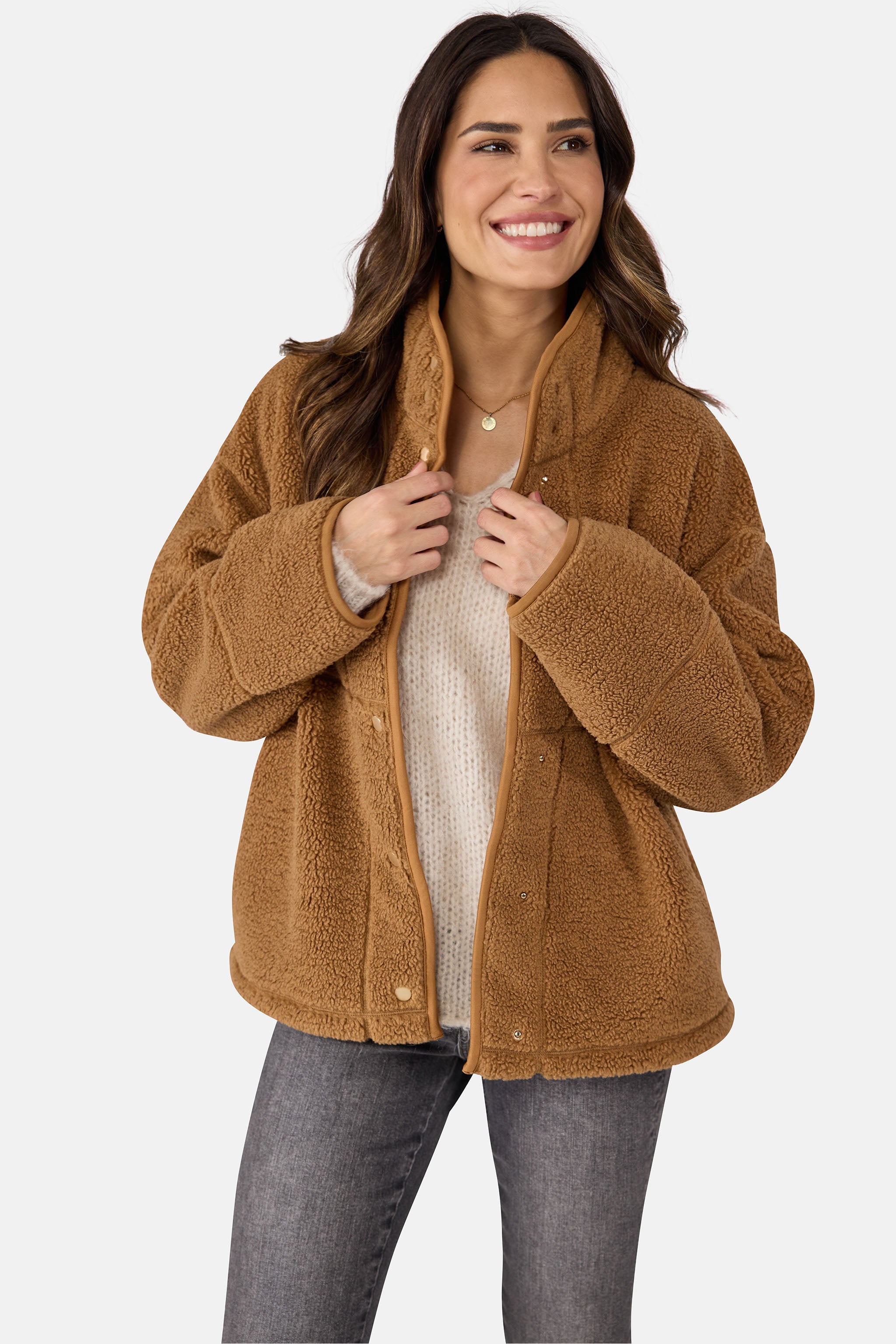Lieblingsstück IlonaL Mantel beige Teddy Stehkragen