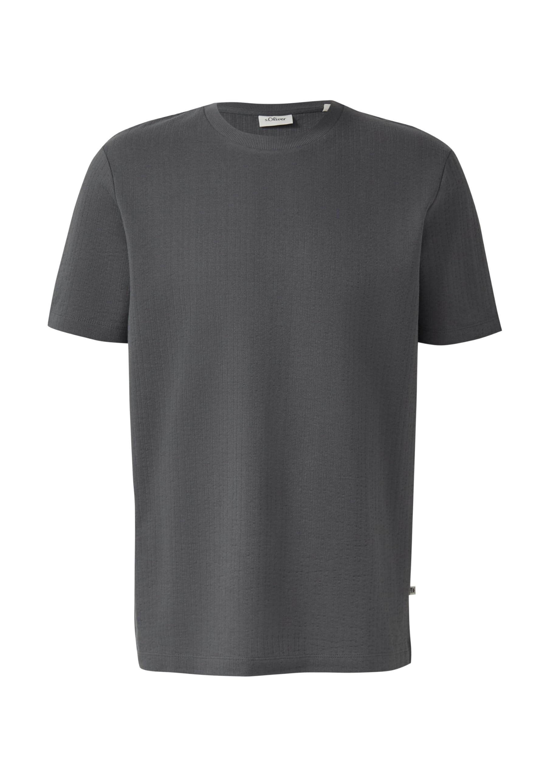 s.Oliver Junior Struktur T-Shirt dunkelgrau Baumwolle