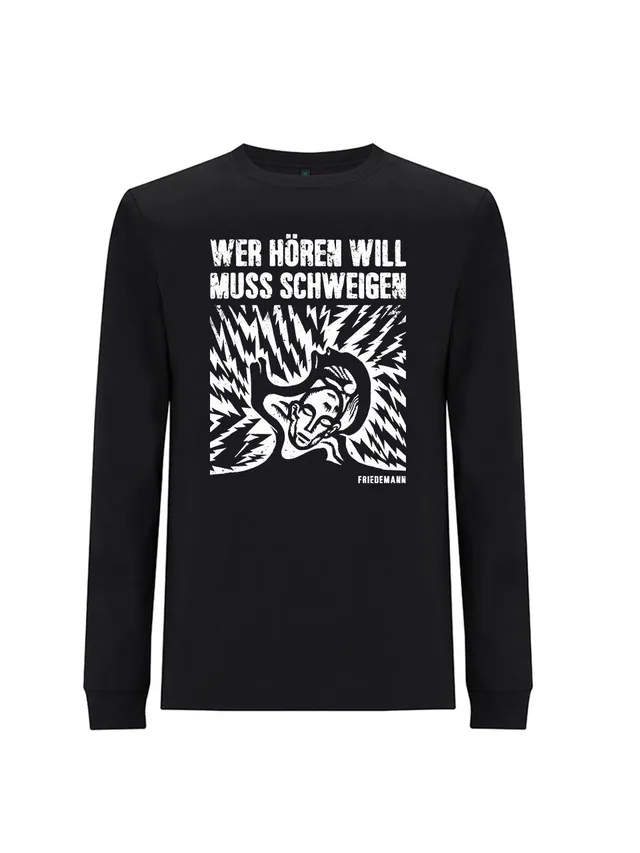dna merch Friedemann Wer hören will Longsleeve Bio-Baumwolle